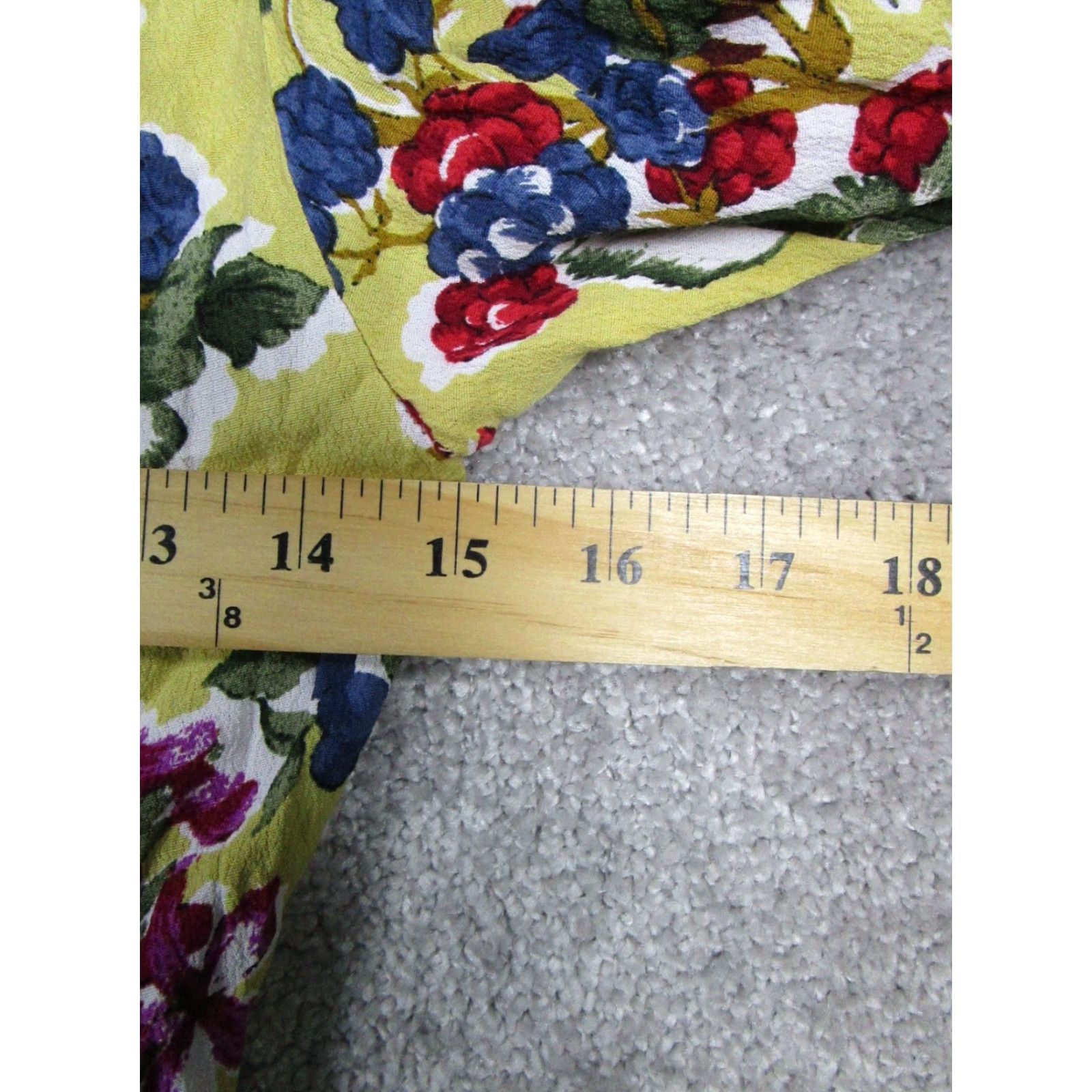 Vintage Meadow Rue Blouse Womens 4 V-Neck Long Sleeve Floral Tie Yellow Pink Blouse Womens Size S / US 4 / IT 40 - 6 Thumbnail