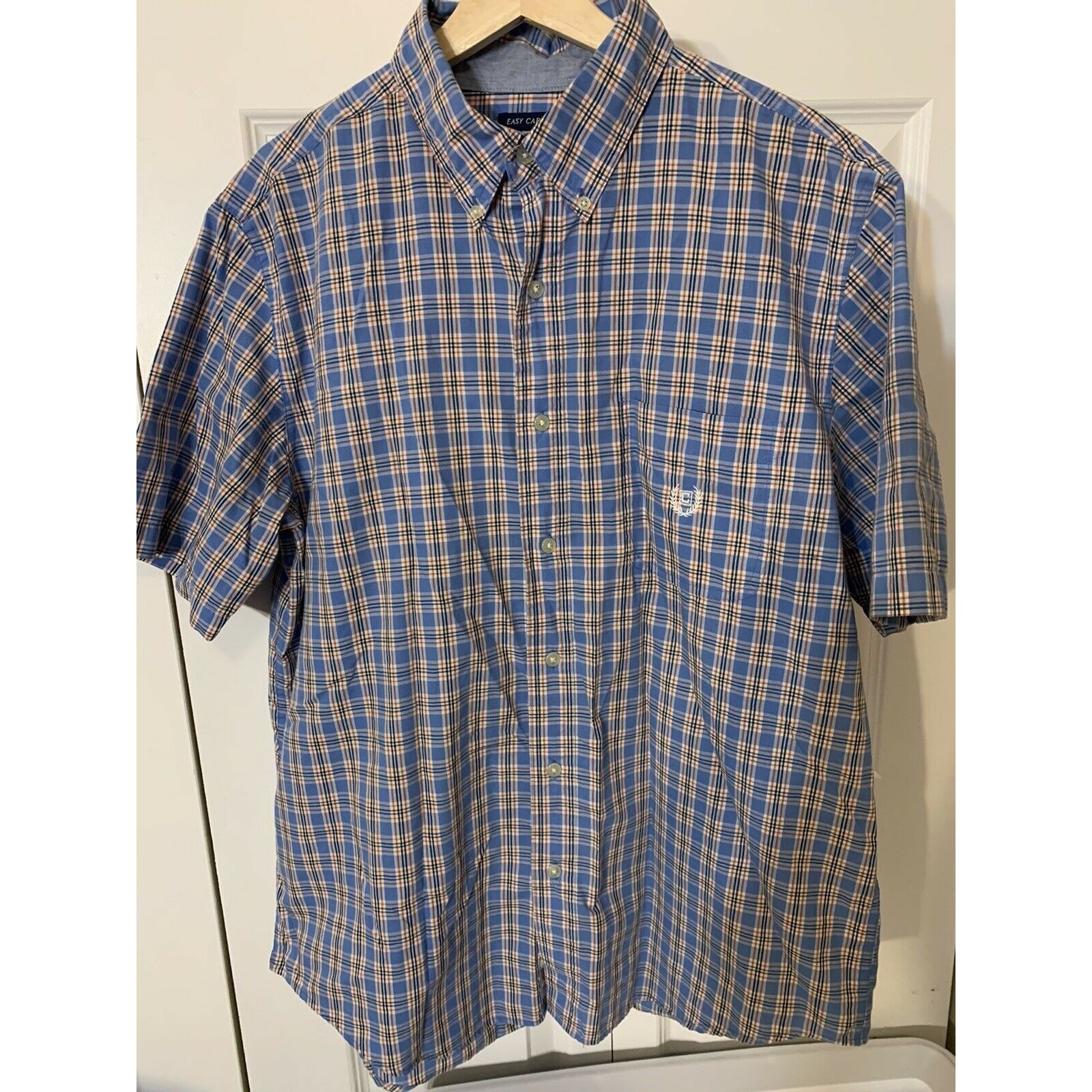 Chaps Chaps Plaid Short Sleeve Men's Button-Down Shirt Sz L Blue O Size US L / EU 52-54 / 3 - 1 Thumbnail