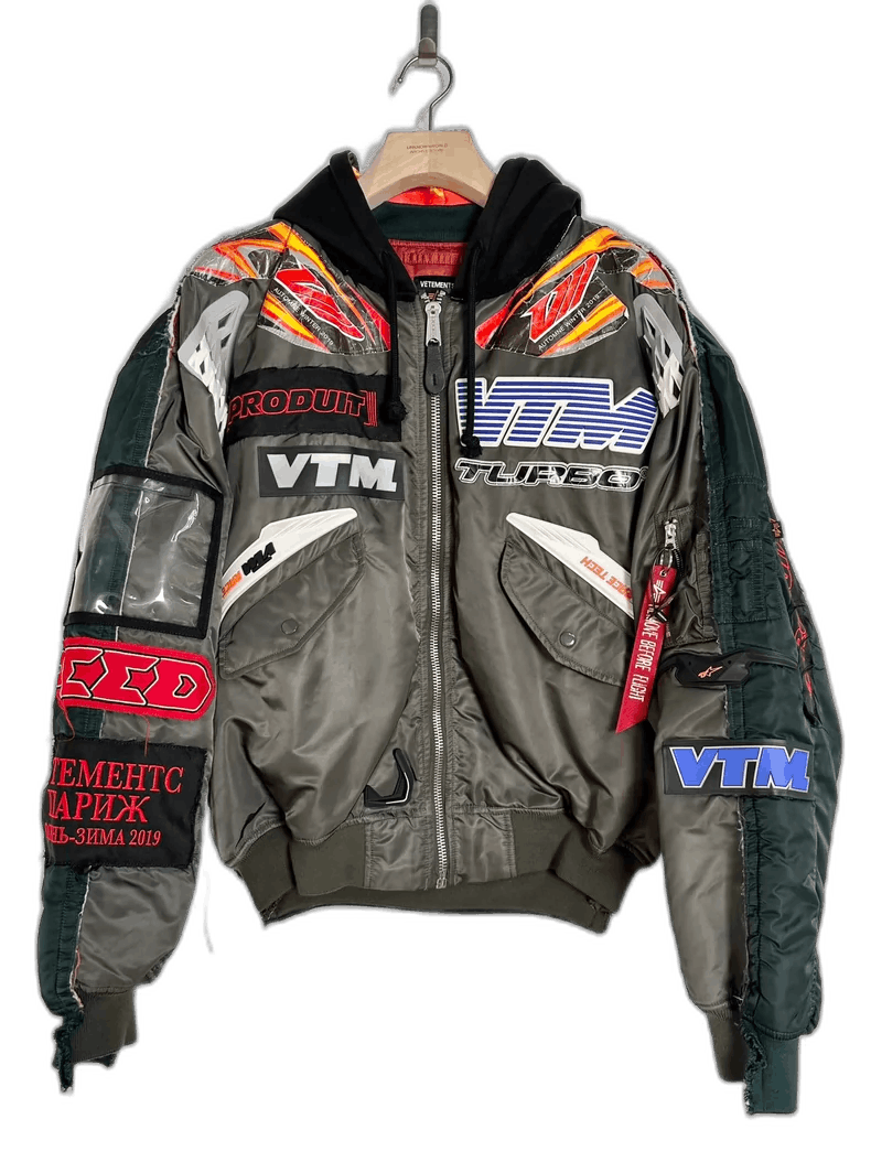 vetements x alpha bomber jacket with silicone