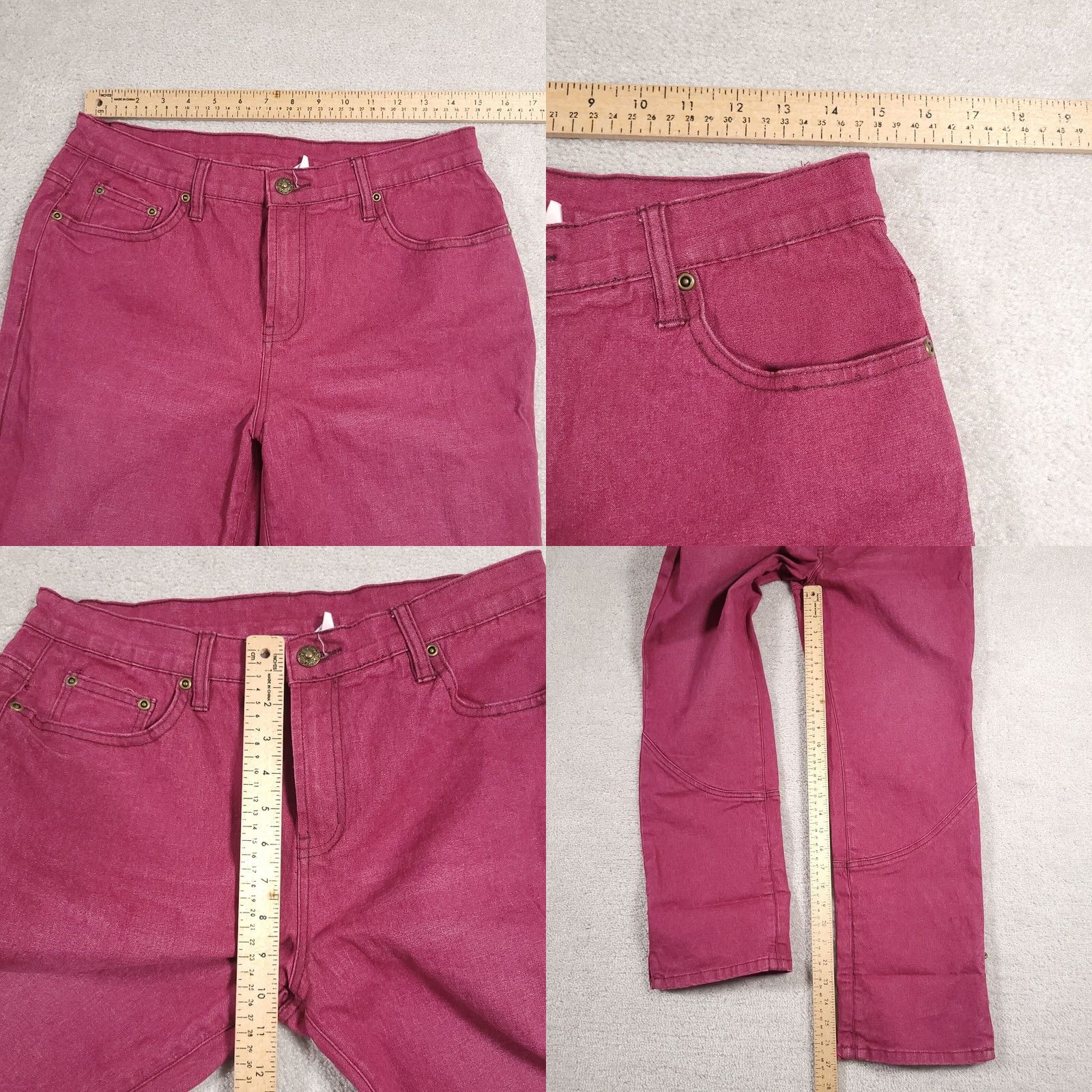 Denime Diane Gilman DG2 Denim Capri Jeans Women's 10P Pink Cuffed Convertible Snake Jeans Capris Regular Petite Womens 10P Pink Snake Convertible Cuffed Size 32" / US 10 / IT 46 - 8 Thumbnail