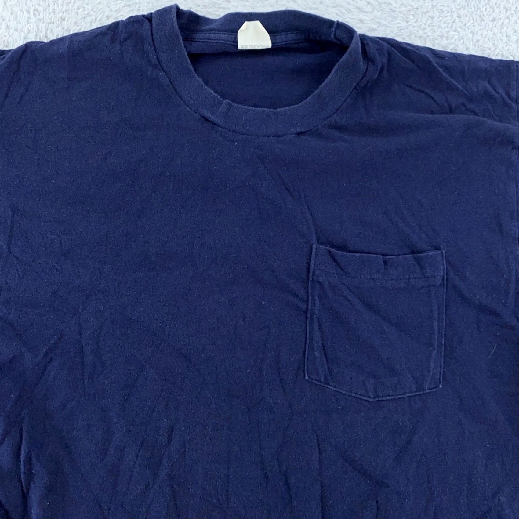 Fruit Of The Loom VINTAGE Fruit of the Loom Shirt Pocket Navy Blue Mens M Size US M / EU 48-50 / 2 - 2 Thumbnail