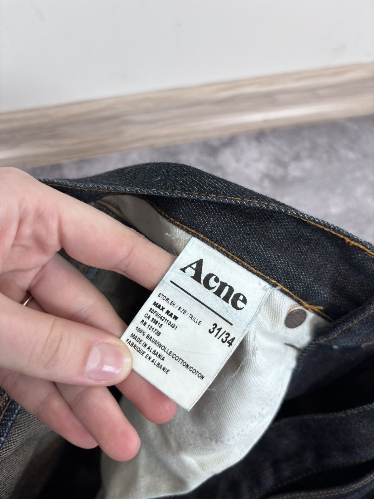 Acne Studios Acne Studios Max Raw Men’s Indigo Navy Blue Denim Jeans Size US 31 - 9 Thumbnail