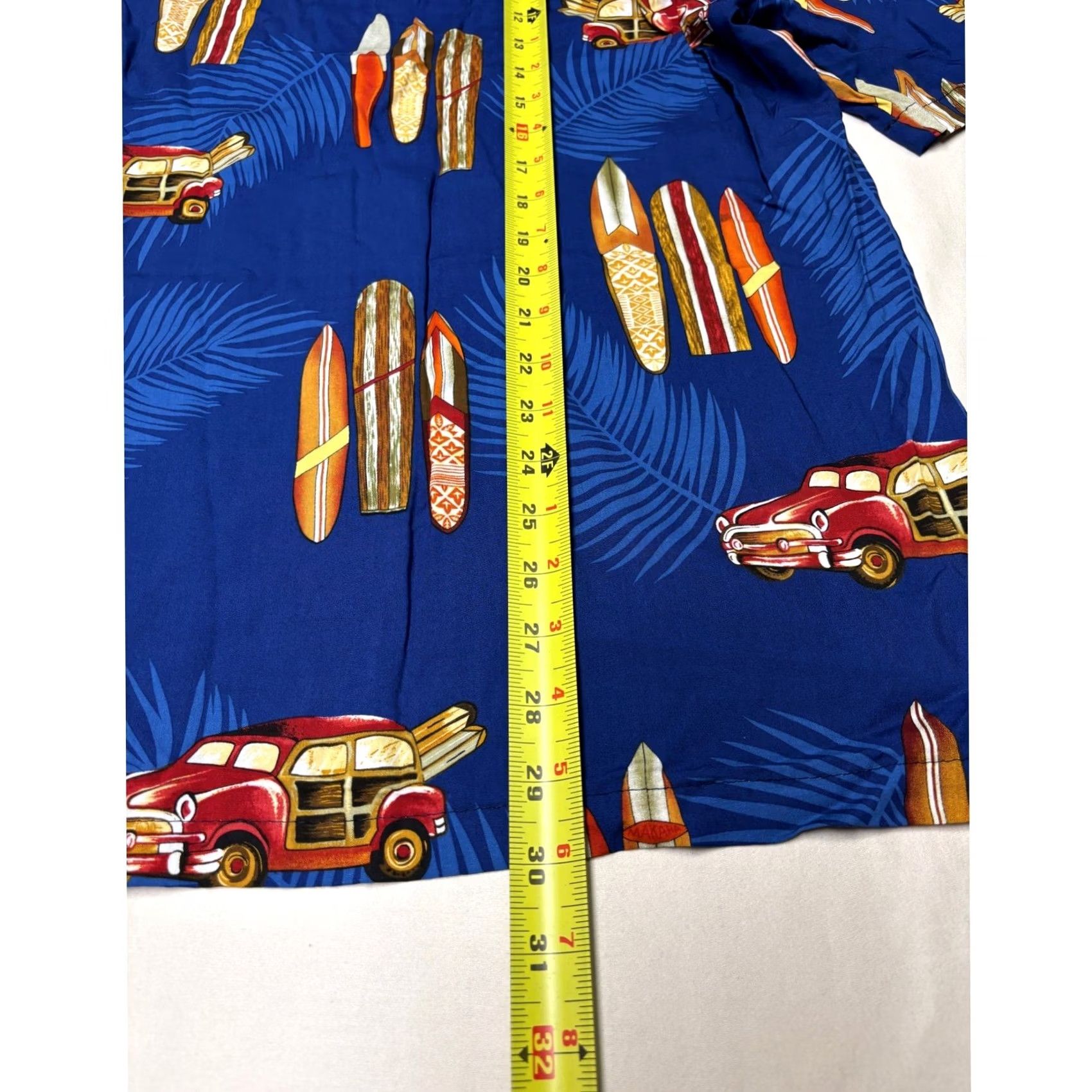 Vintage VINTAGE Two Palms Mens Blue Woodie Car Surfboard Shirt Rayon Made in Hawaii L Size US L / EU 52-54 / 3 - 5 Thumbnail