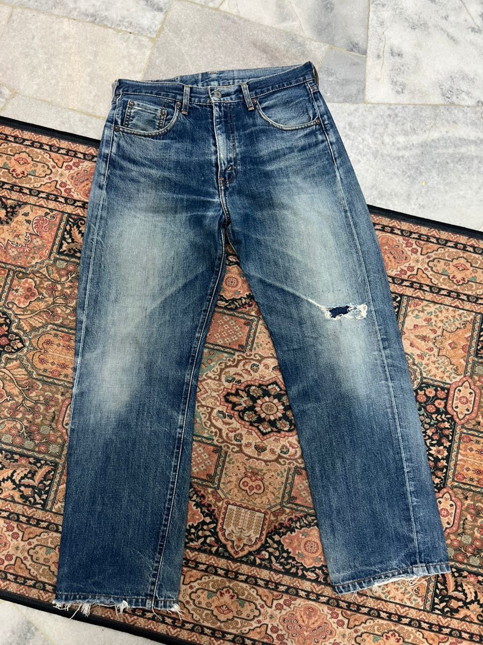 Levi's Vintage LVC Levis 502 Big E Distressed Size US 32 / EU 48 - 2 Thumbnail