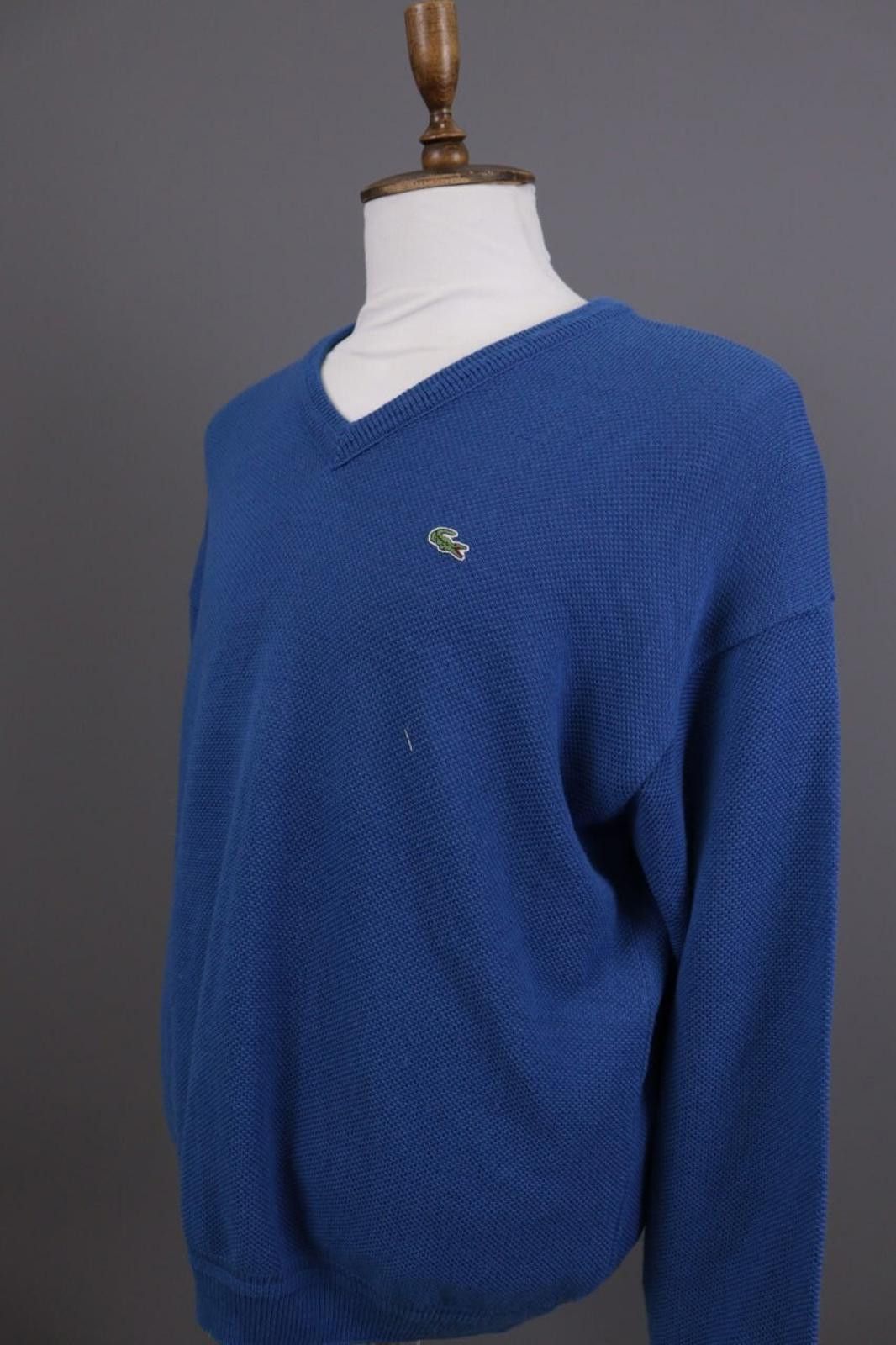 Lacoste Men Vintage Lacoste Blue Wool V-Neck Sweater Size 8 / 3XL Size US XXL / EU 58 / 5 - 8 Thumbnail