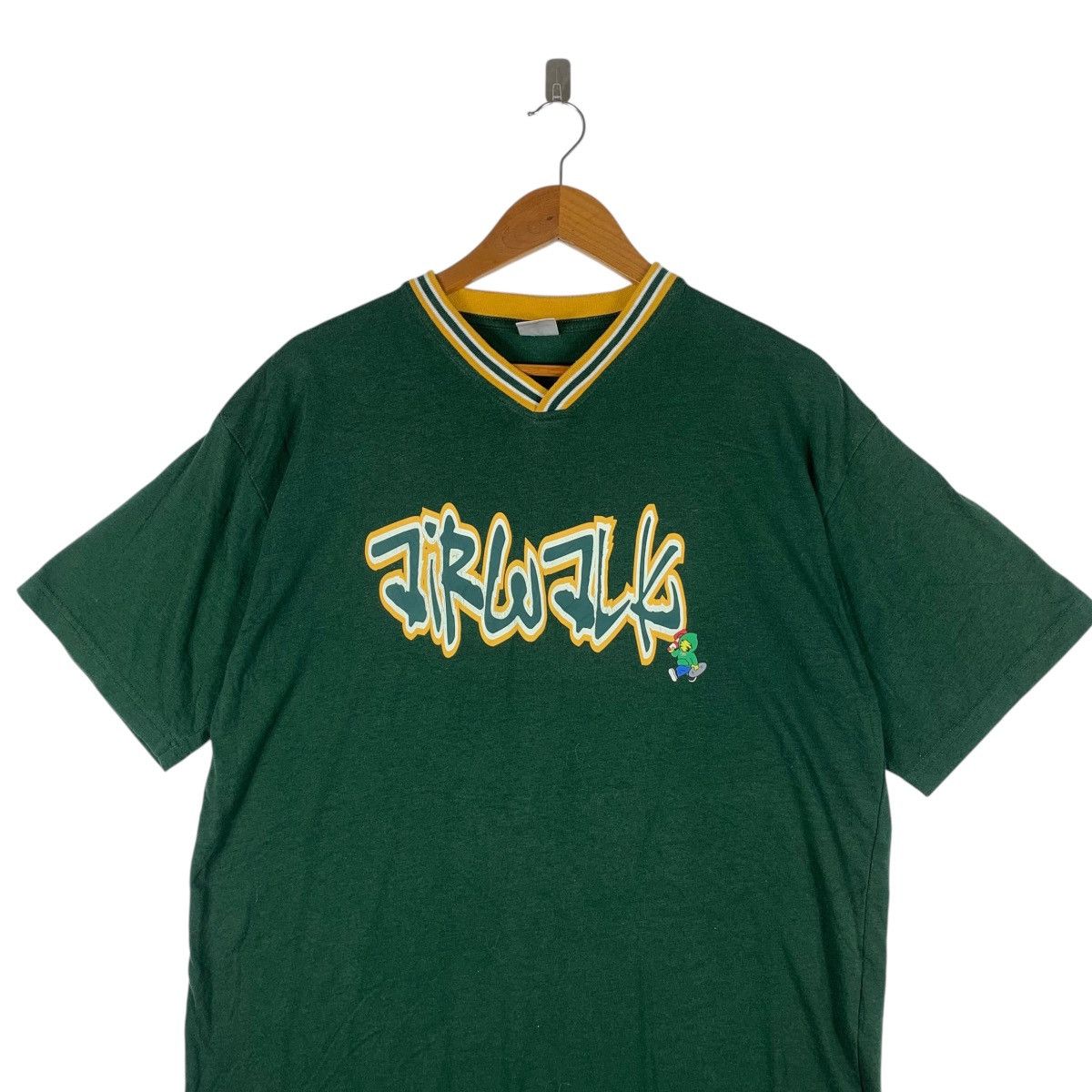 Airwalk Vintage AIRWALK SKATEBOARD GRAFFITI Ringer Tee Shirt Top Size XL / US 12-14 / IT 48-50 - 2 Thumbnail