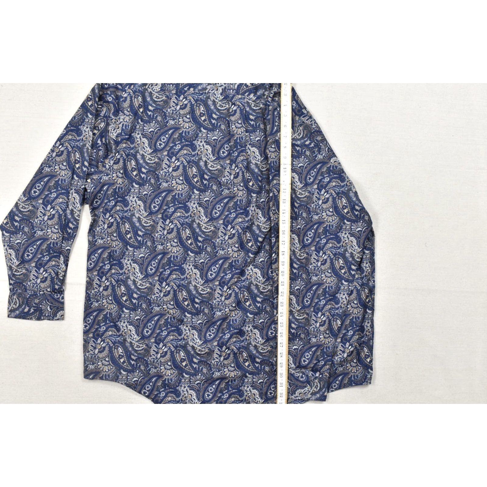 Roundtree & Yorke VINTAGE Roundtree & Yorke Luxury Cotton Paisley Blue Button Down Shirt Mens 3XT NEW Size US XXL / EU 58 / 5 - 4 Thumbnail