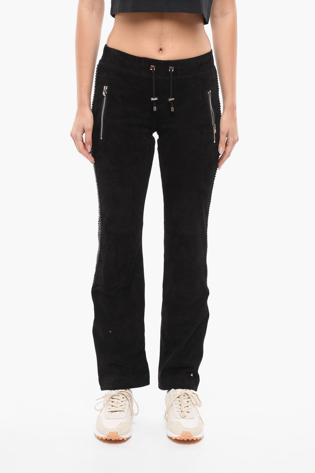 Philipp Plein og1mm0824 Sweatpants With Crystals in Black Size 28" / US 6 / IT 42 - 1 Thumbnail