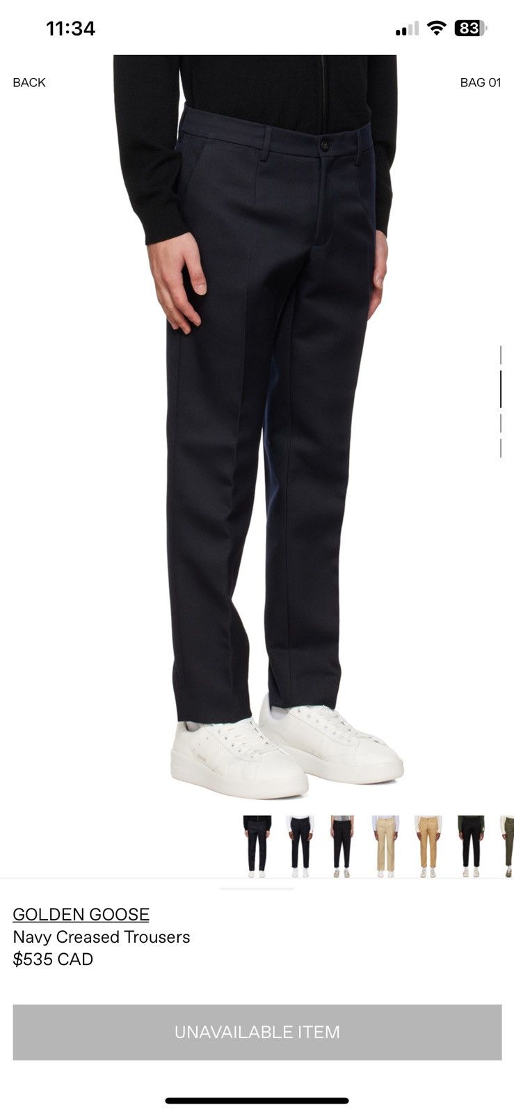 Golden Goose Golden Collection - Navy Tapered Trousers - Golden Goose Size US 34 / EU 50 - 14 Thumbnail