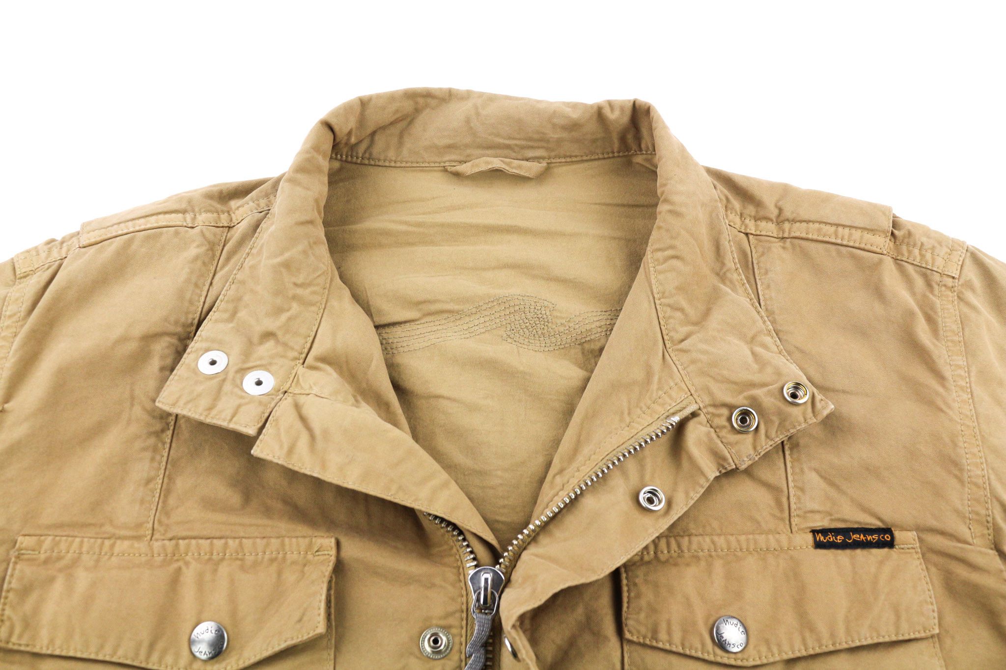 Nudie Jeans MICK XL Brown Patch Zipper Unlined Logo Jacket 80737 Size US XL / EU 56 / 4 - 5 Thumbnail