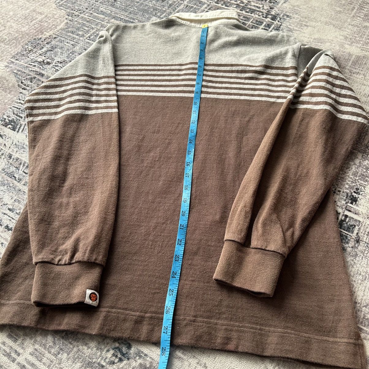 Bape Baby Milo Logo Brown Stripe Long Sleeve Size US S / EU 44-46 / 1 - 16 Thumbnail
