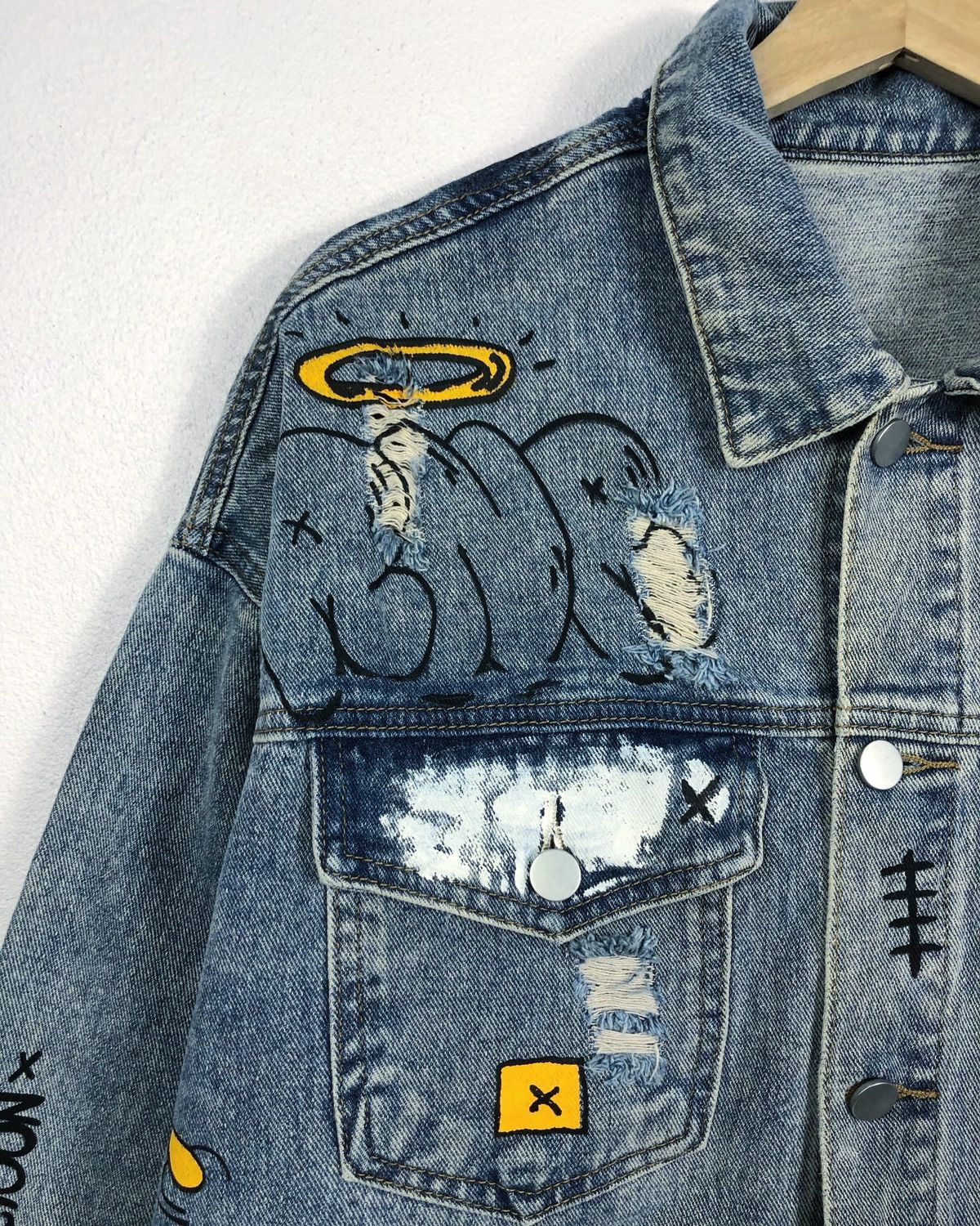 Seditionaries Rare Kirin Strange Handpainted Denim Button Jacket Size US L / EU 52-54 / 3 - 3 Thumbnail