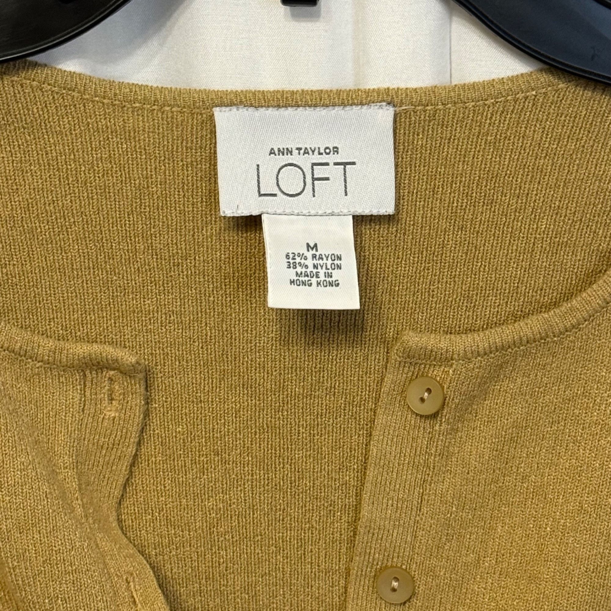 Loft Ann Taylor LOFT Womens Tan Button-Up Cardigan Sweater Medium Size M / US 6-8 / IT 42-44 - 3 Thumbnail