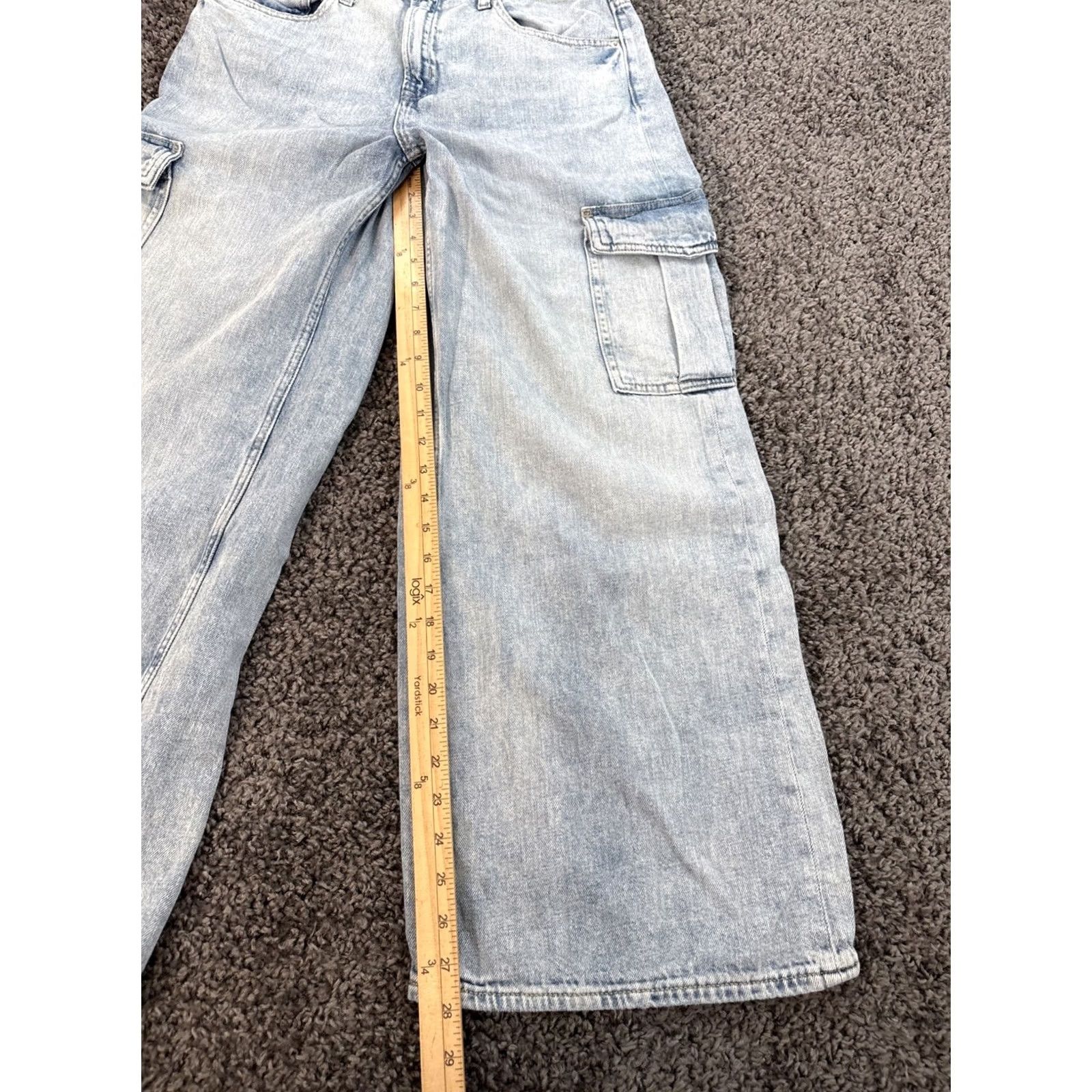 Gap VINTAGE Gap Jeans Wide-Leg High Rise Baggy Cargo 31x28 Light Wash Y2K Women Blue 31 Inseam Womens Jeans Size ONE SIZE - 2 Thumbnail