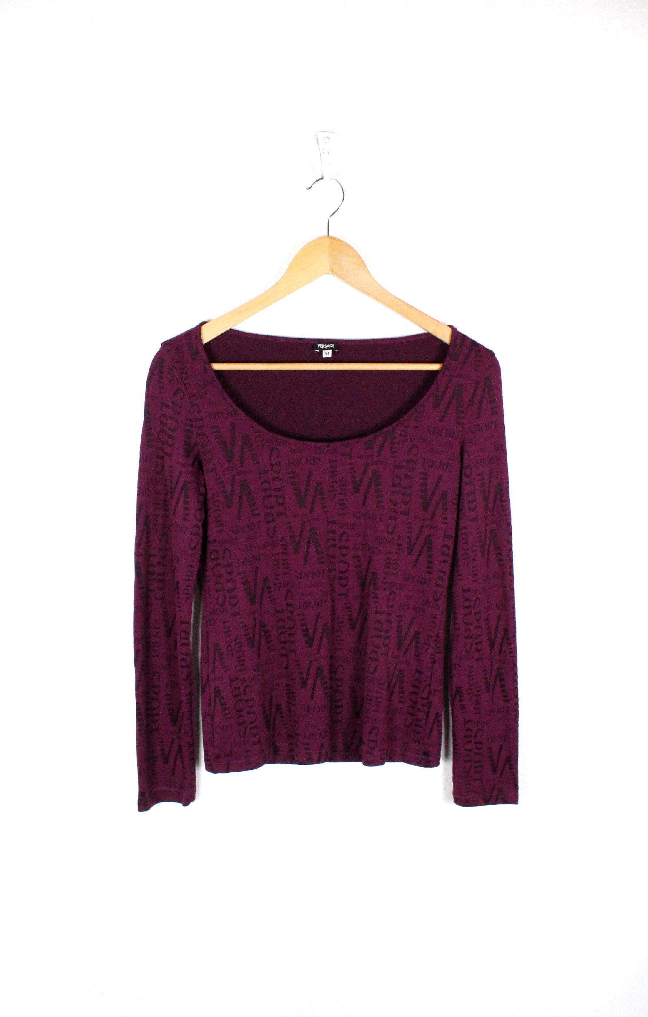 Versace × Versace Jeans Couture Womens Versace SPORT Purple Monogram Logo Nylon Top Jumper Size M / US 6-8 / IT 42-44 - 1 Thumbnail