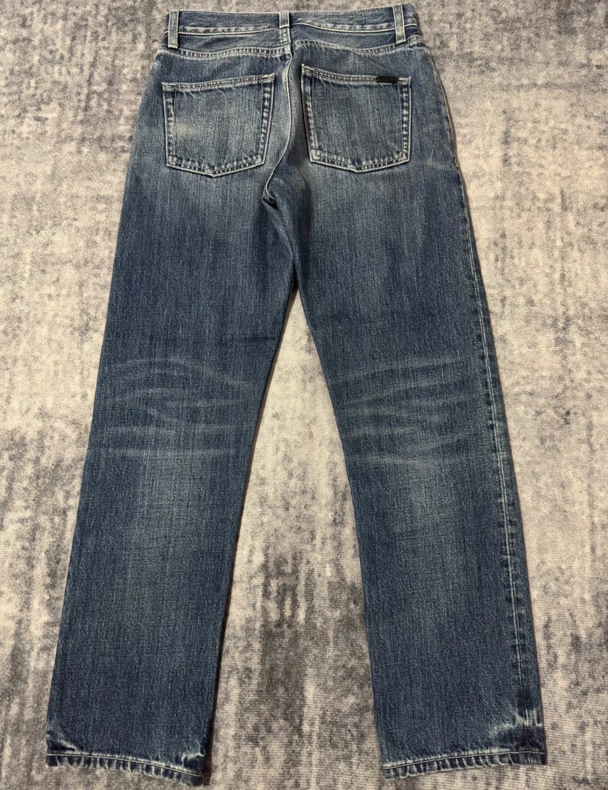 Saint Laurent Paris Saint Laurent Dark Blue "Cat Paw" Straight-Leg Denim Jeans Size US 26 / EU 42 - 2 Thumbnail