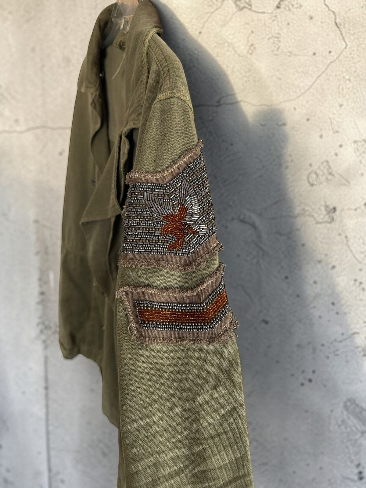 Free People Free People Embellished Military Jacket Olive Utility Jacket Size S / US 4 / IT 40 - 3 Thumbnail