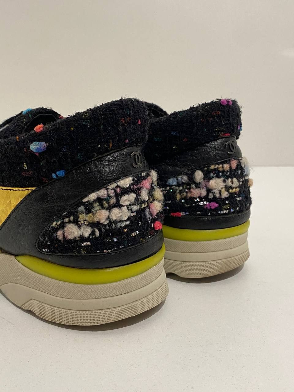 Chanel Chanel CC Logo Tweed Logo Shoes Low Top Sneakers Size US 9.5 / IT 39.5 - 8 Thumbnail