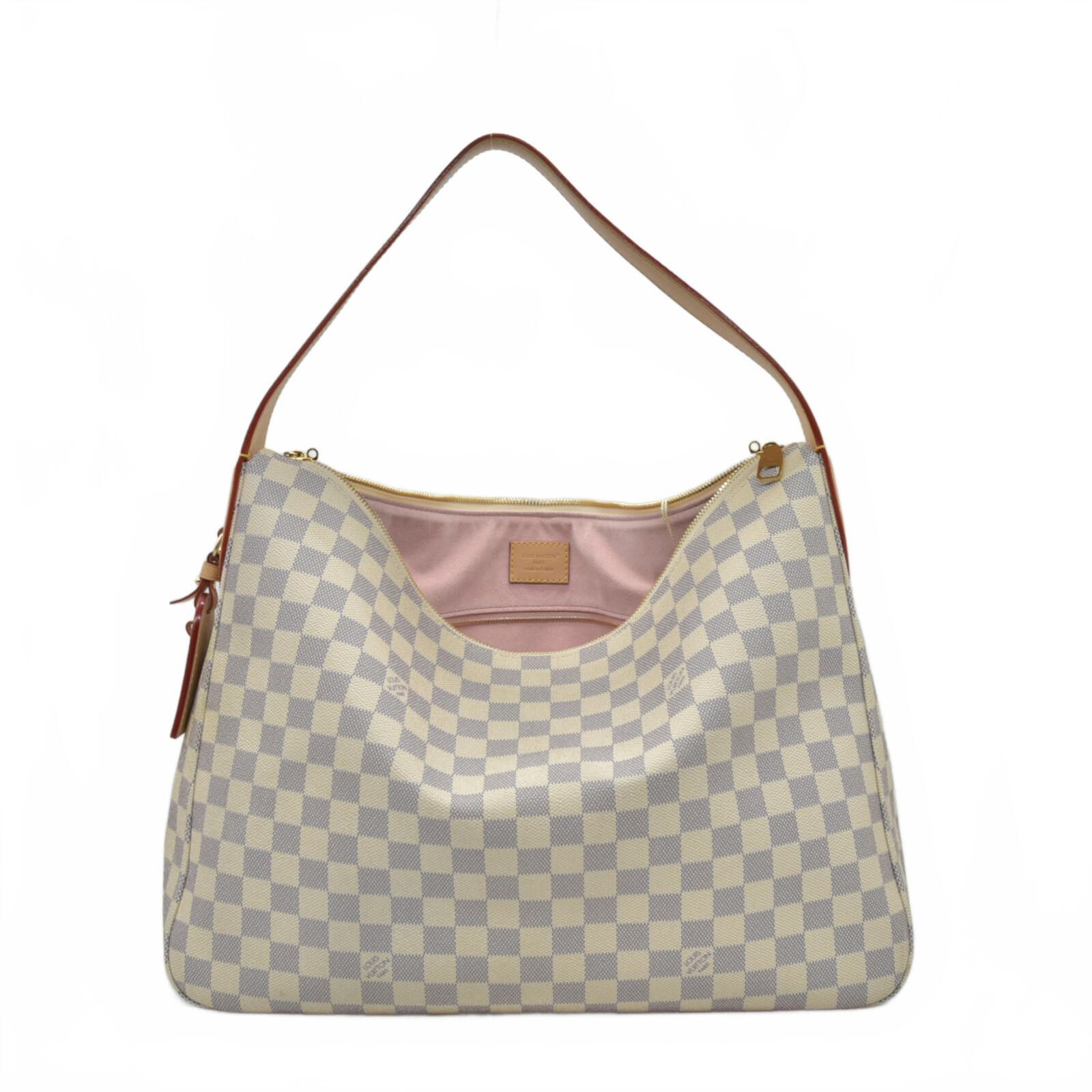 Louis Vuitton $2740 Louis Vuitton Damier Azur Slouchy MM Rose Ballerine Size ONE SIZE - 2 Thumbnail