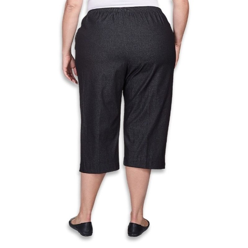 Other Alfred Dunner Classic Capri Side Pockets Denim Black 14 NWT Size 36" / US 14 / IT 50 - 5 Thumbnail