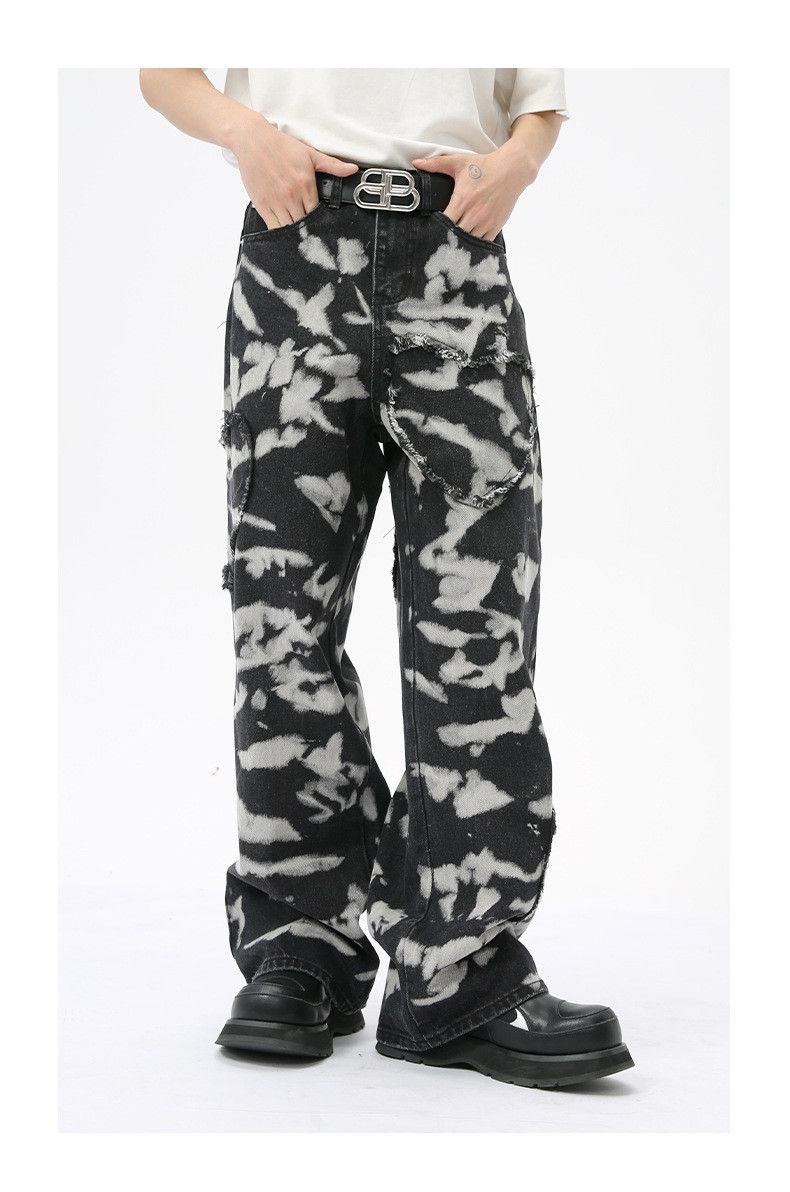 Japanese Brand × Jean × Vintage High Street Printing Patchwork Loose Jeans Size US 30 / EU 46 - 3 Thumbnail