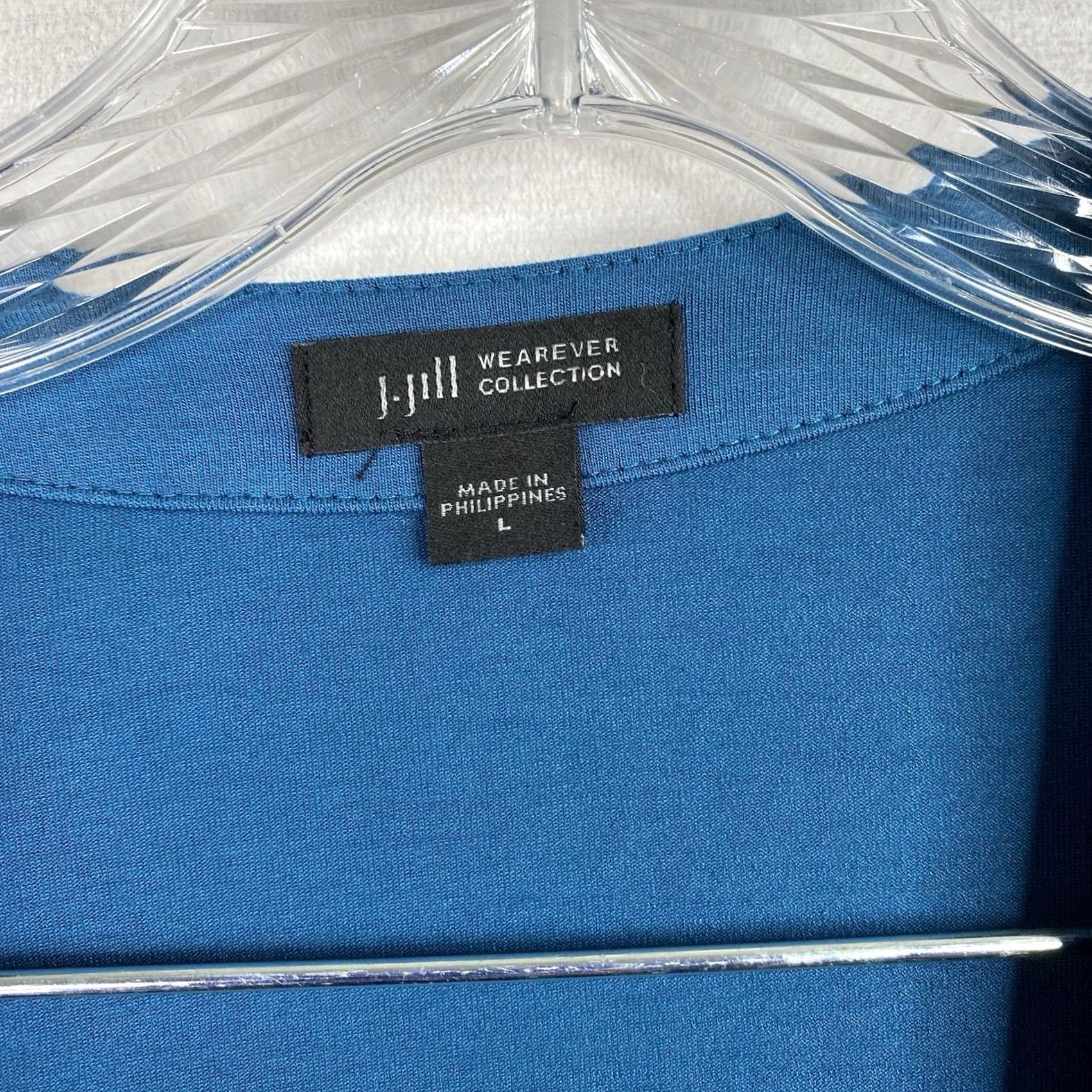 J. Jill J. Jill Wearever Cardigan Womens L One Button Tunic Topper Teal Blue Tunic Size L / US 10 / IT 46 - 5 Thumbnail