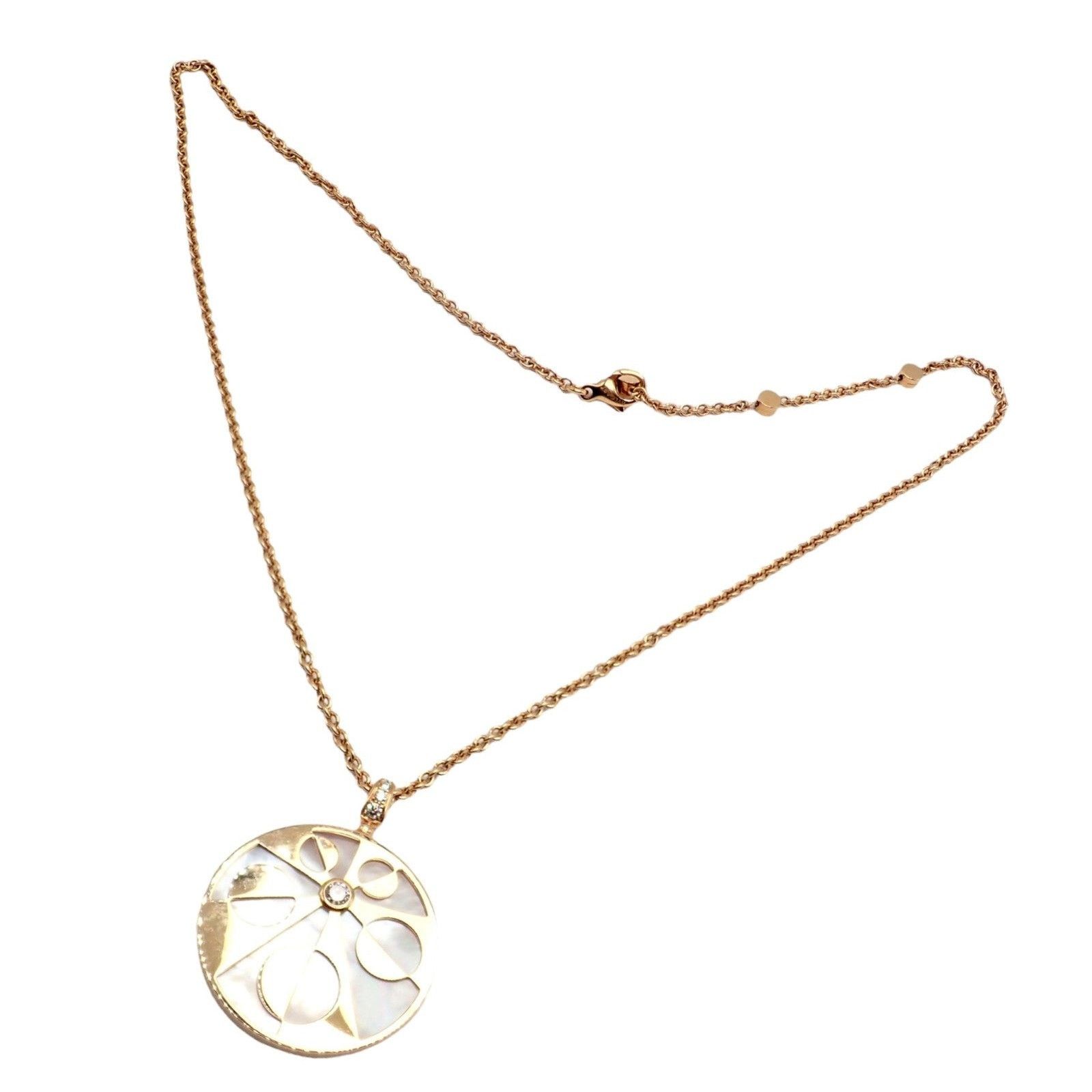 Bvlgari Bulgari Intarsio 18k Gold Diamond Mother of Pearl Necklace Size ONE SIZE - 13 Thumbnail