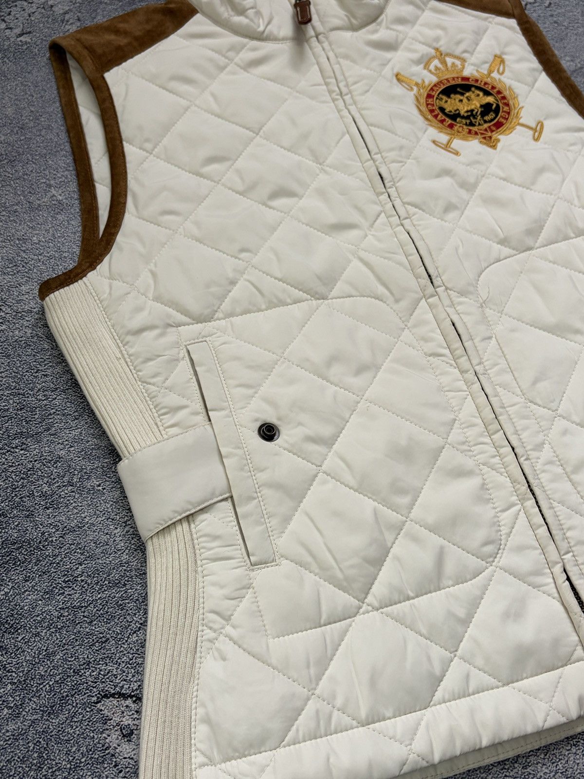 Ralph Lauren Ralph Lauren Challenge Quilted Rugby Vest Suede Patch M Size M / US 6-8 / IT 42-44 - 6 Thumbnail