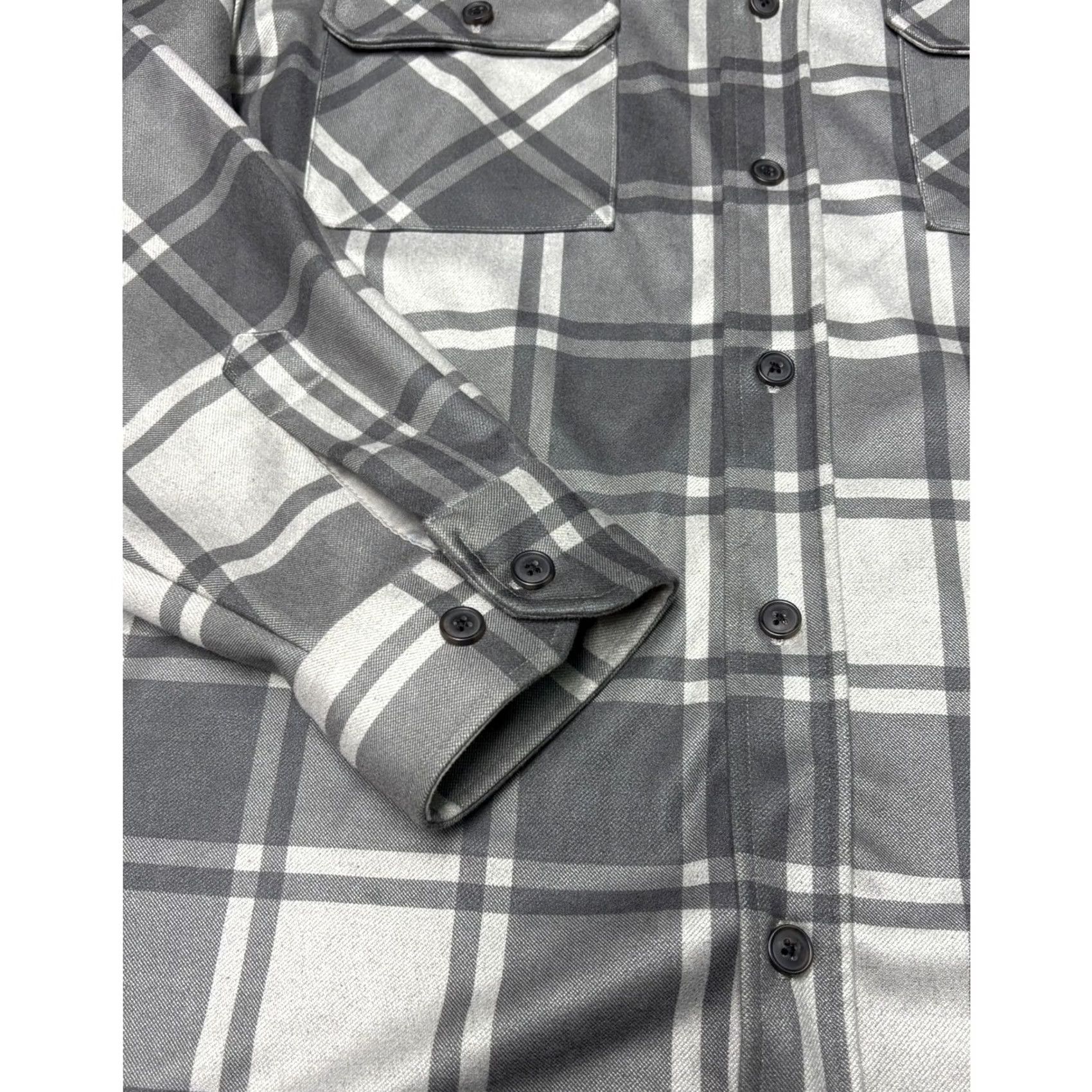 Asics BYLT Premium Basics Plaid Button-Up Shirt Shacket Gray XL Men’s Long Sleeve Size US XL / EU 56 / 4 - 4 Thumbnail