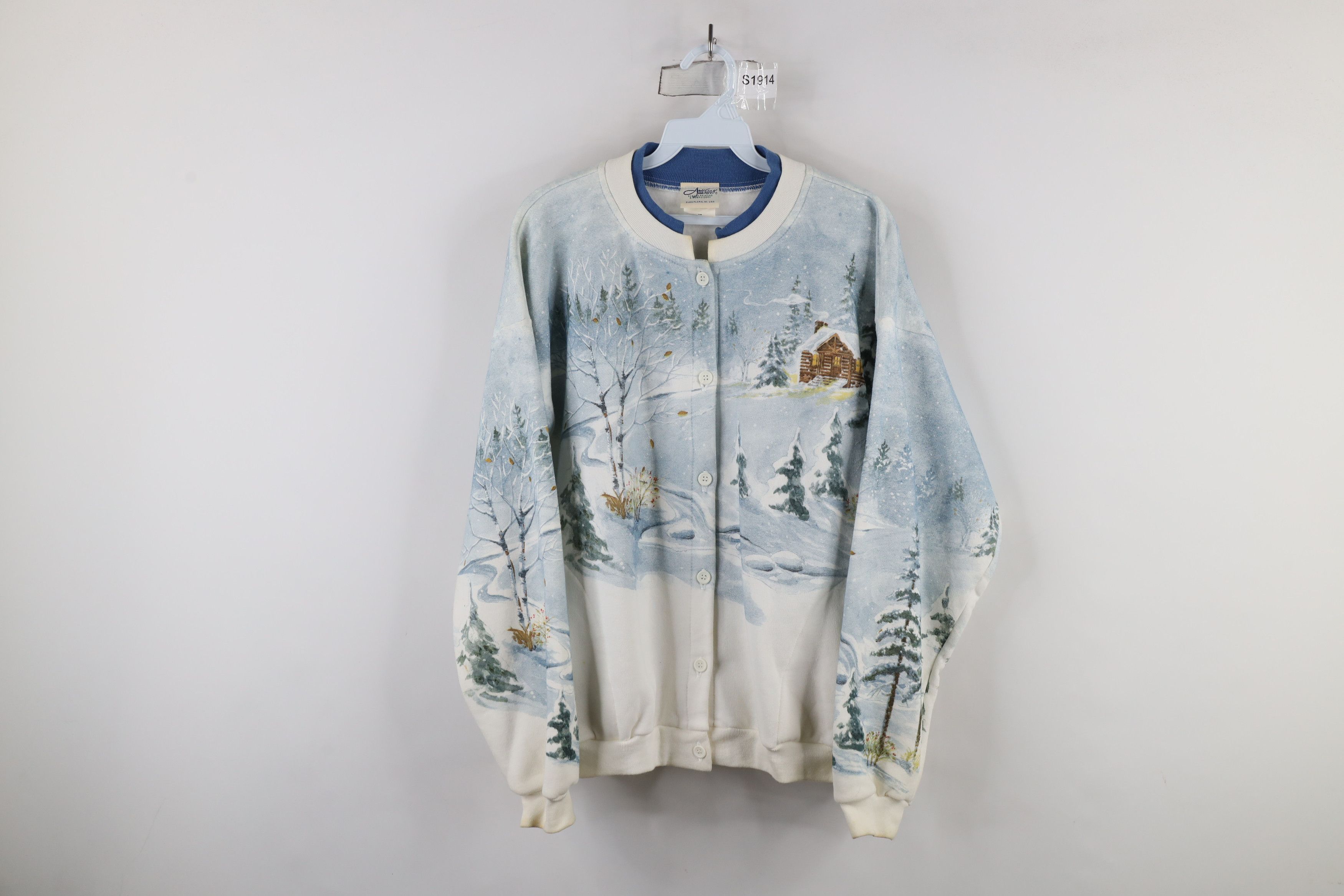 Vintage Vintage 90s Streetwear All Over Print Cardigan Sweatshirt Size M / US 6-8 / IT 42-44 - 1 Thumbnail