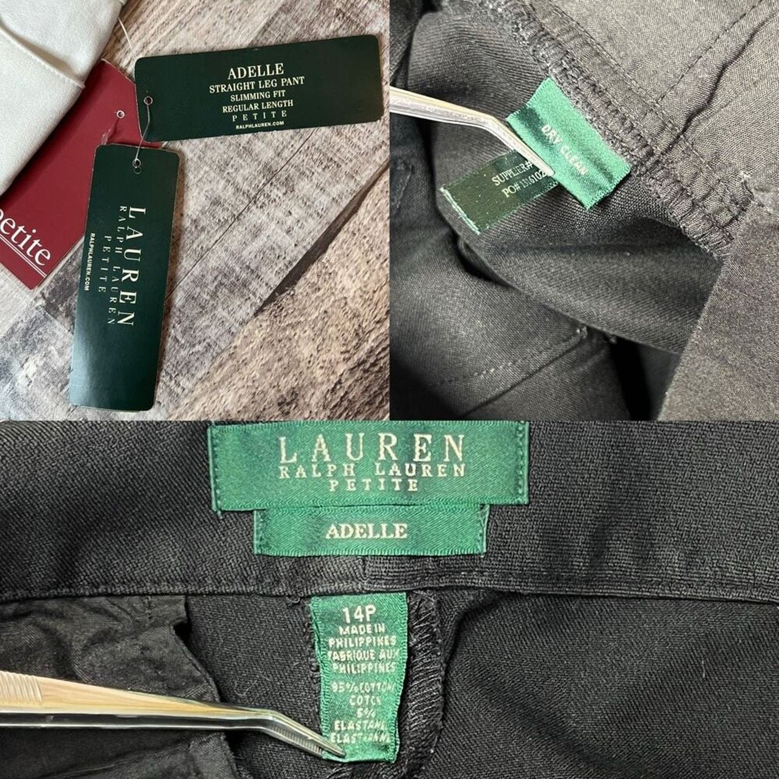 Ralph Lauren Ralph Lauren Adelle Stretch Dress Petite Pants Black 14P Size 36" / US 14 / IT 50 - 4 Thumbnail