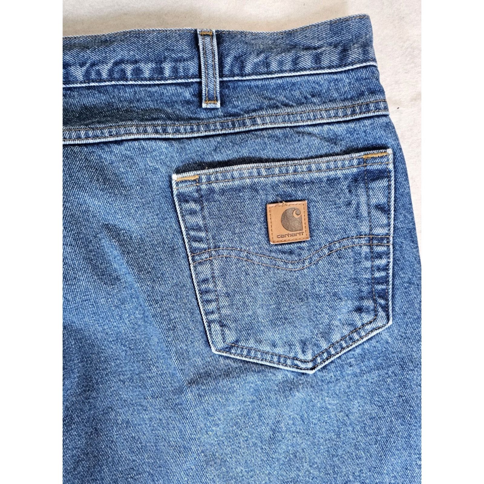 Carhartt VINTAGE Carhartt Jeans Blue Denim B17 DST Relaxed Fit Tapered Leg Workwear Mens Sz 50x30 Size US 34 / EU 50 - 6 Thumbnail
