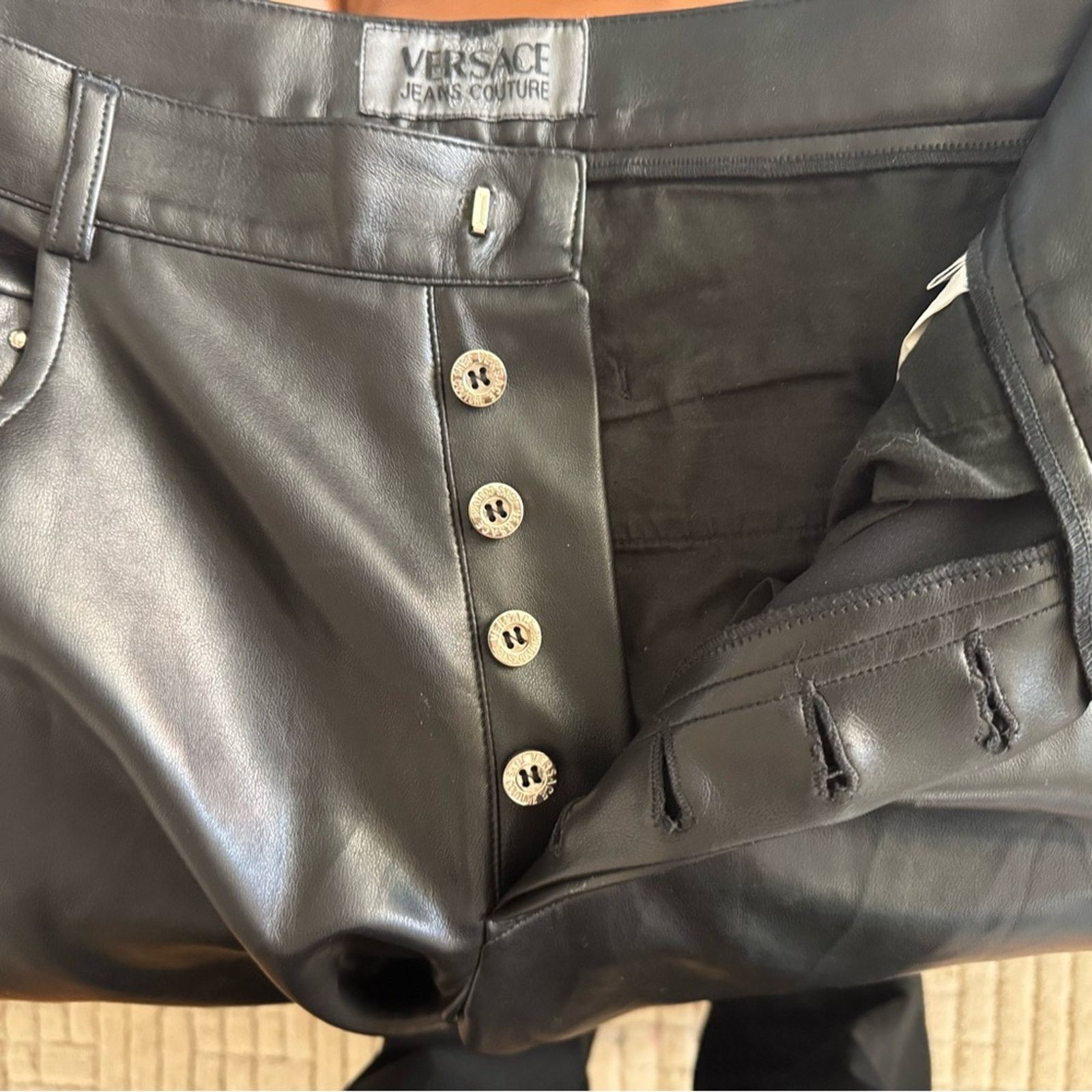 Versace Versace Men’s Faux Leather Studded Pants Size US 30 / EU 46 - 4 Thumbnail
