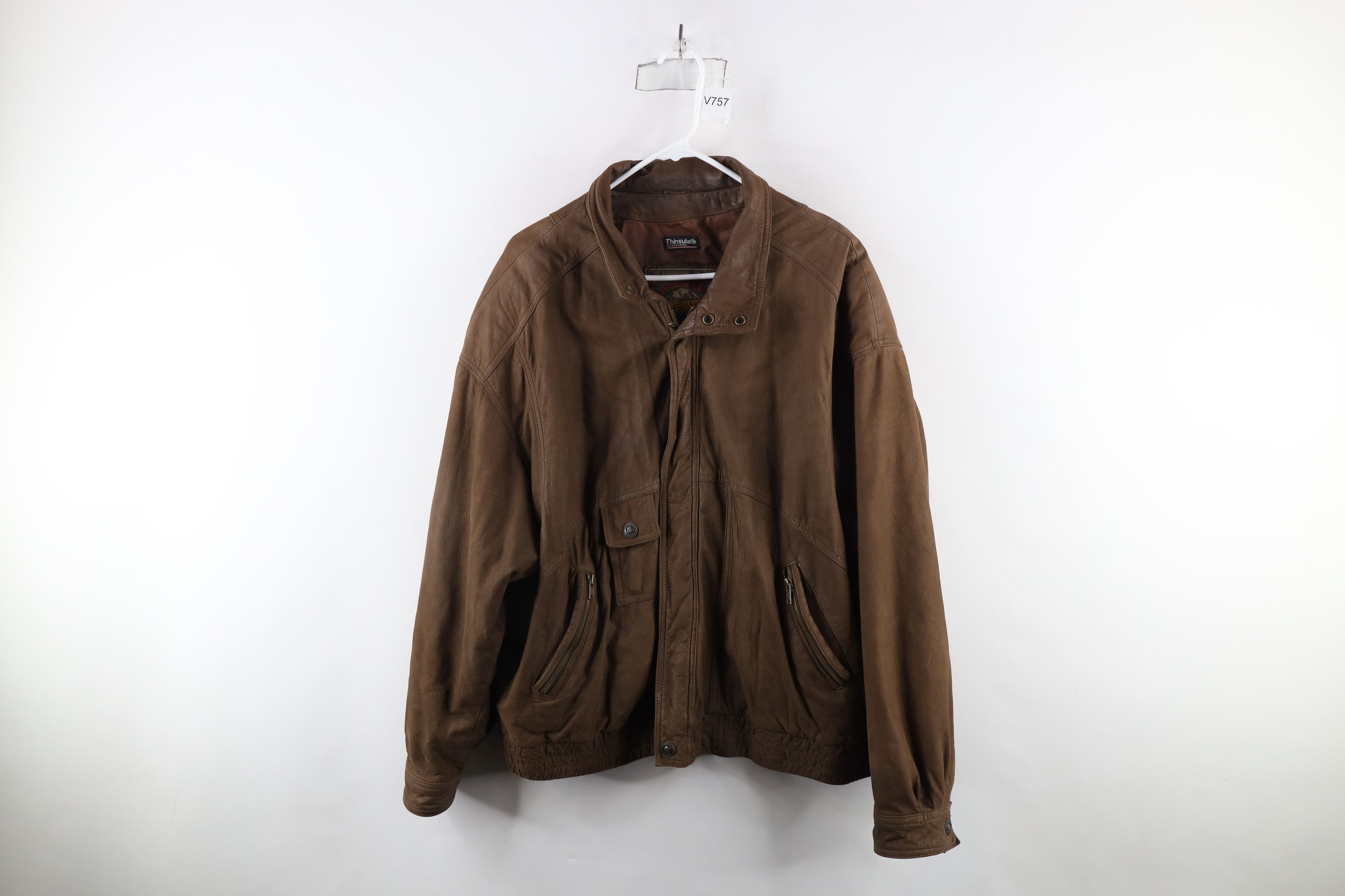 Vintage Vintage 90s Streetwear Suede Leather Flight Bomber Jacket Size US XXL / EU 58 / 5 - 1 Thumbnail