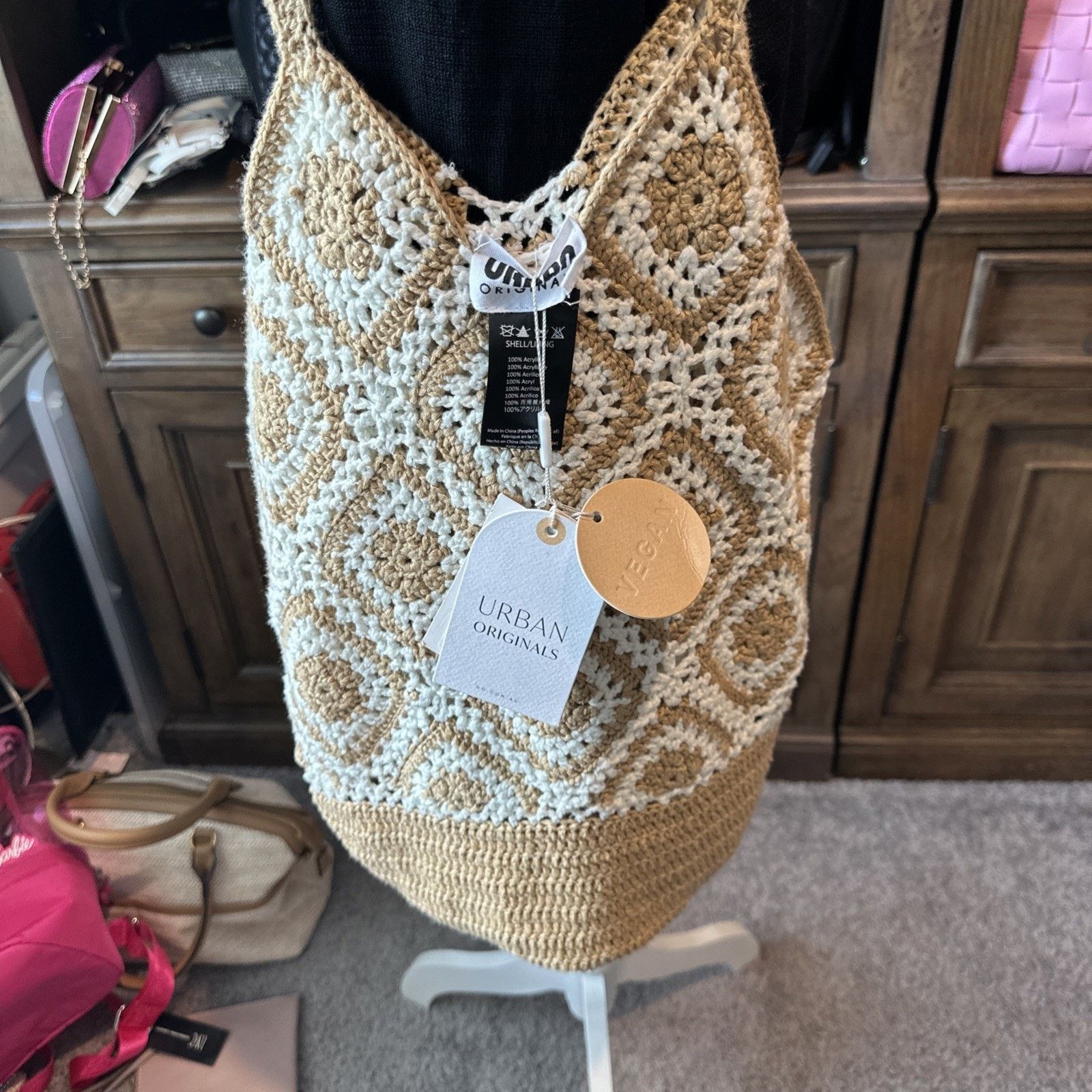 Other URBAN ORIGINALS Large Sunflower crochet Tote bag $88 NWT Size ONE SIZE - 1 Thumbnail