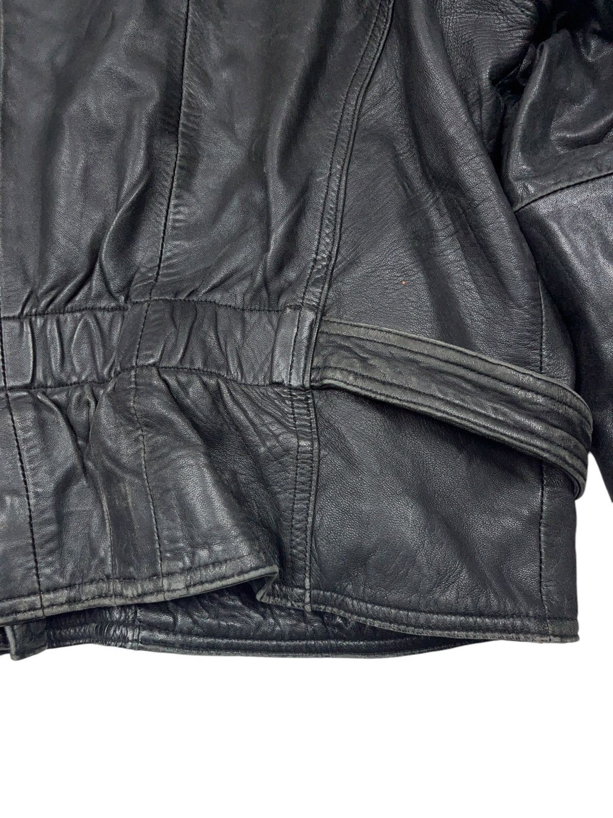 Vintage Vintage Leather Biker Belted Jacket Avant Garde Size US XL / EU 56 / 4 - 11 Thumbnail