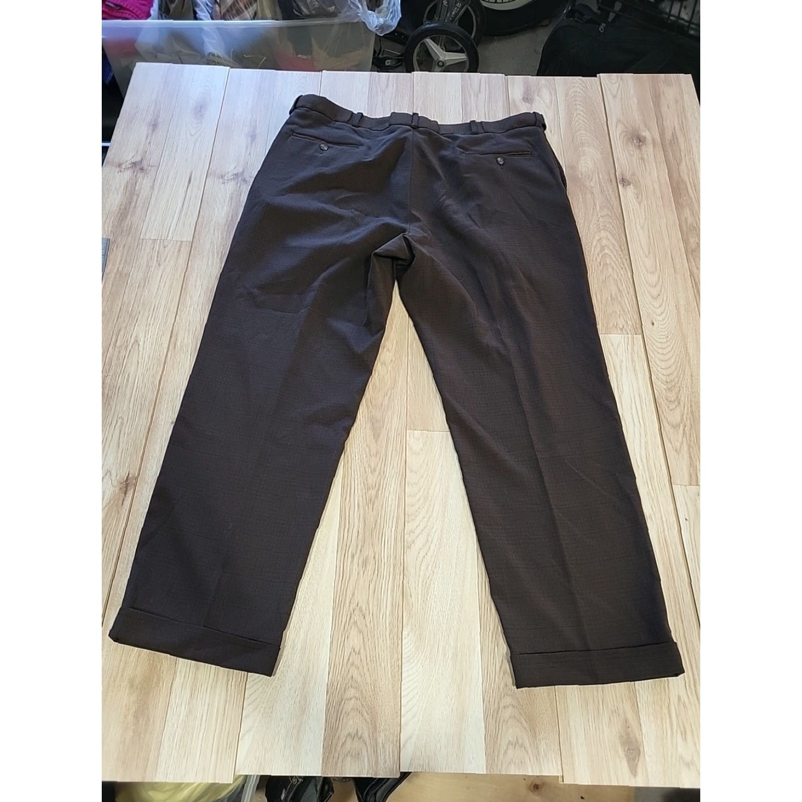 Vintage VINTAGE HS&M DRESS PANTS Pants Wool Blend Brown 40 In Regular Straight Cuffed Pleated Zipper Button Mens Size US 40 / EU 56 - 6 Thumbnail