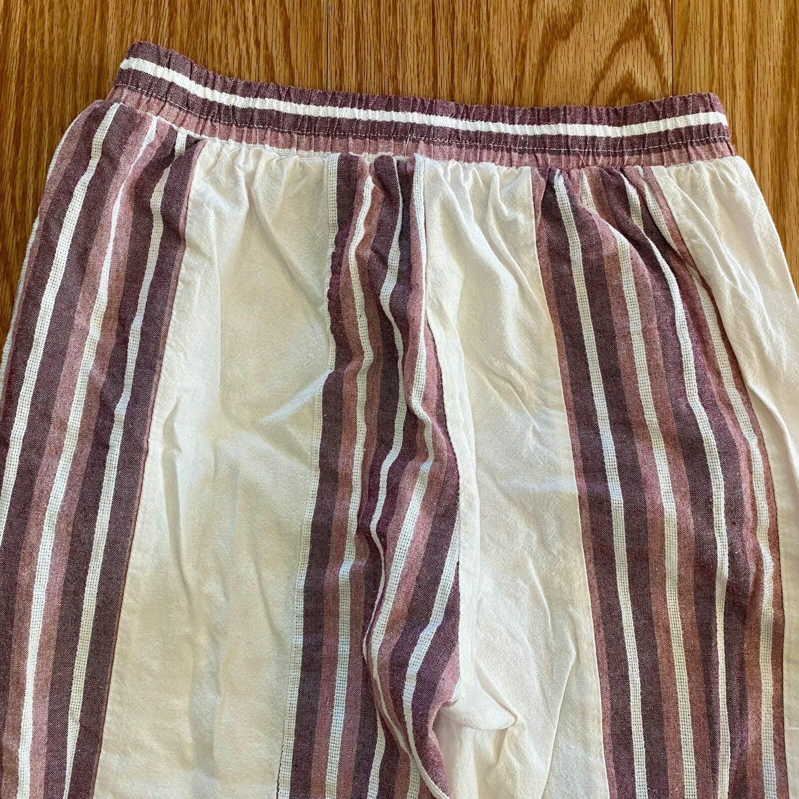 Cherry LA Cherry Paris Striped Pink & White Lounge Pants Womens Medium Size ONE SIZE - 8 Thumbnail