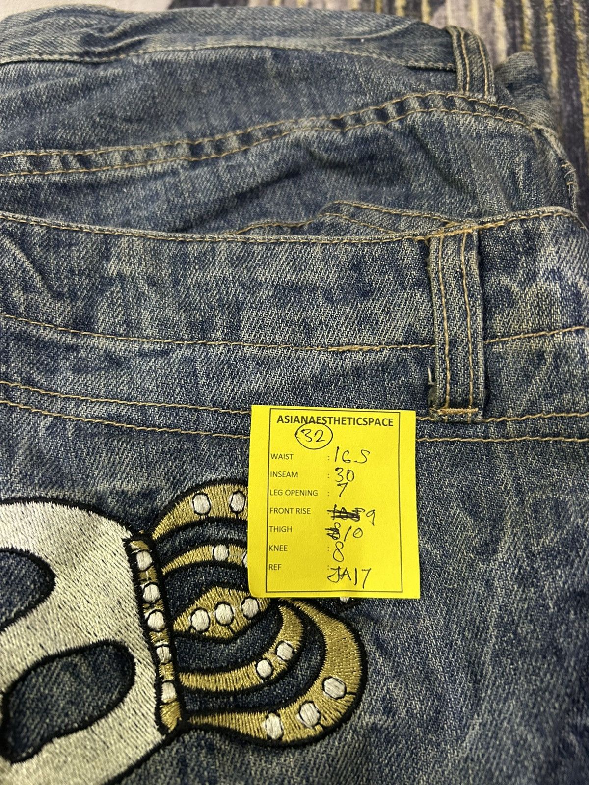 GOSTAR DE FUGA Vintage Funky Fruit Double Waist Distressed Embroidery Size US 32 / EU 48 - 24 Thumbnail