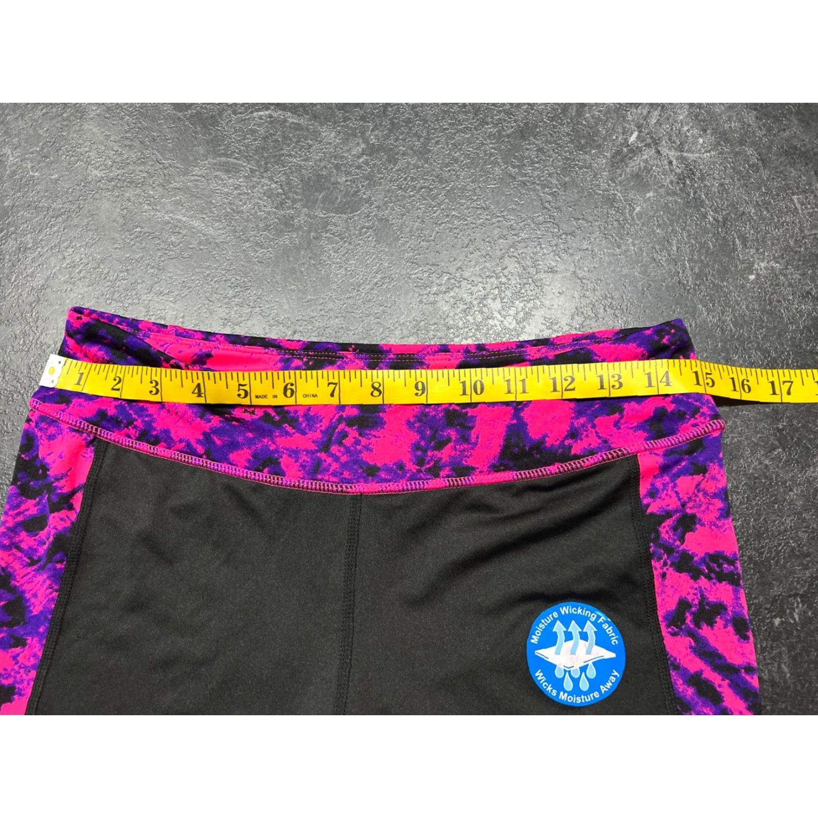 Vintage ZONE PRO Activewear Leggings Medium M Black Pink Geometric Compression Stretch Womens Size 32" / US 10 / IT 46 - 7 Thumbnail