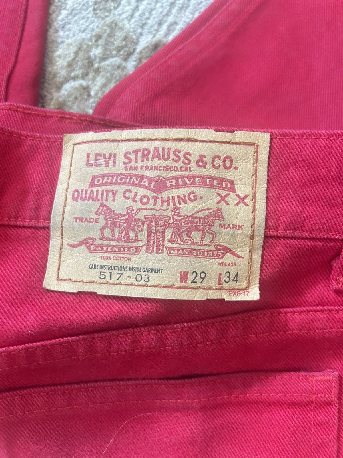 Levi's Made in Japan Red bootcut Levi’s jeans Size US 29 - 6 Thumbnail