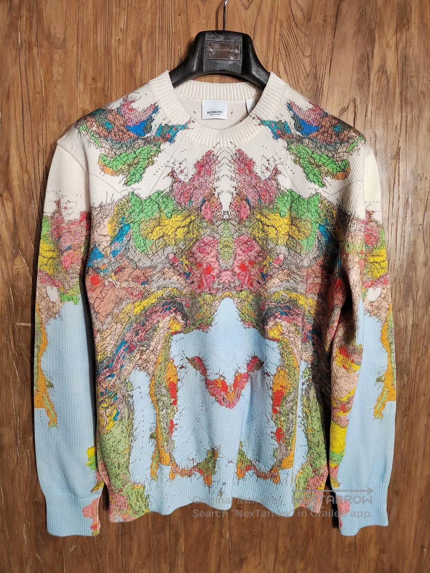 Burberry Burberry Map Print Sweater for Men. Size US S / EU 44-46 / 1 - 1 Thumbnail