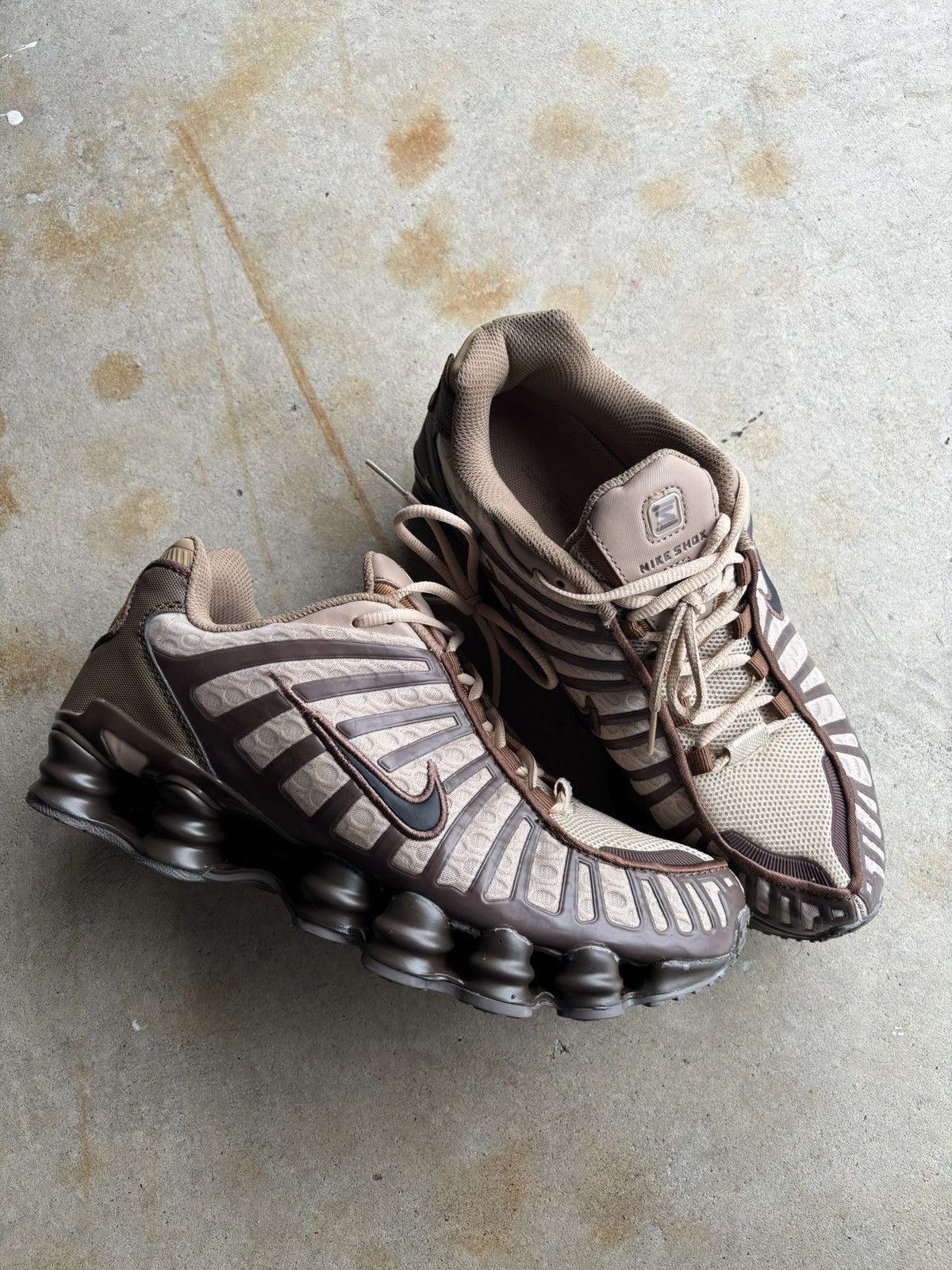 Vintage Deadstock Nike Shox Mocha Brown Air Max Trainers