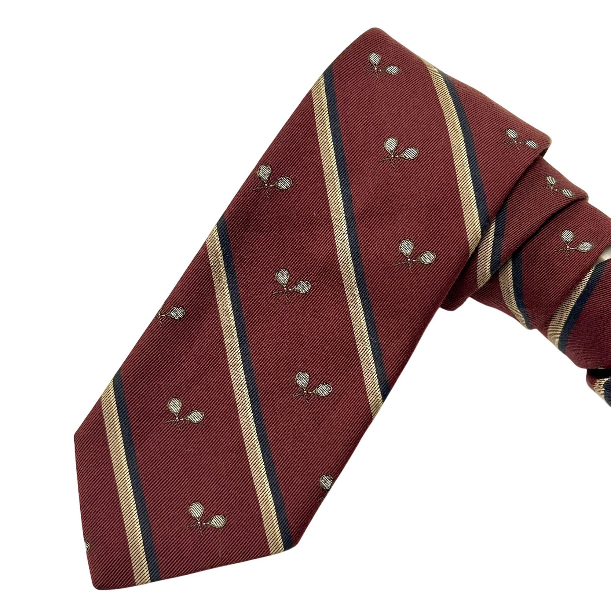 Robert Talbott Vtg Robert Talbott Handsewn Woven Maroon Silk Necktie Size ONE SIZE - 1 Thumbnail