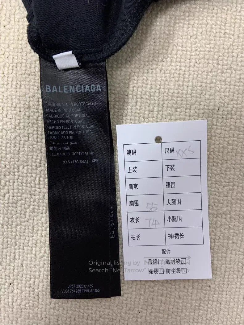 Balenciaga Balenciaga Blue Label Logo Printed Pattern Round Neck Shor Size US XXS / EU 40 - 4 Thumbnail