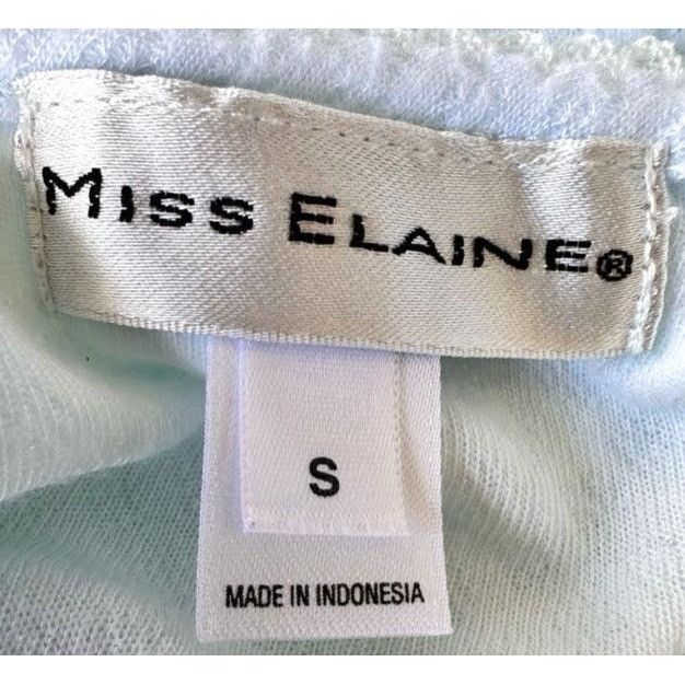 Vintage Miss Elaine Maxi Nightgown Small Blue Fleece Embroidered Size S / US 4 / IT 40 - 12 Thumbnail