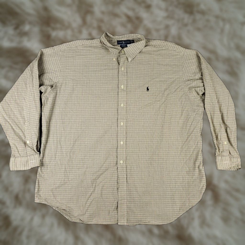 Ralph Lauren VINTAGE Ralph Lauren Shirt Mens Long Sleeve Button-Up Casual Business Formal 2XL Blue Check Size US XXL / EU 58 / 5 - 1 Thumbnail