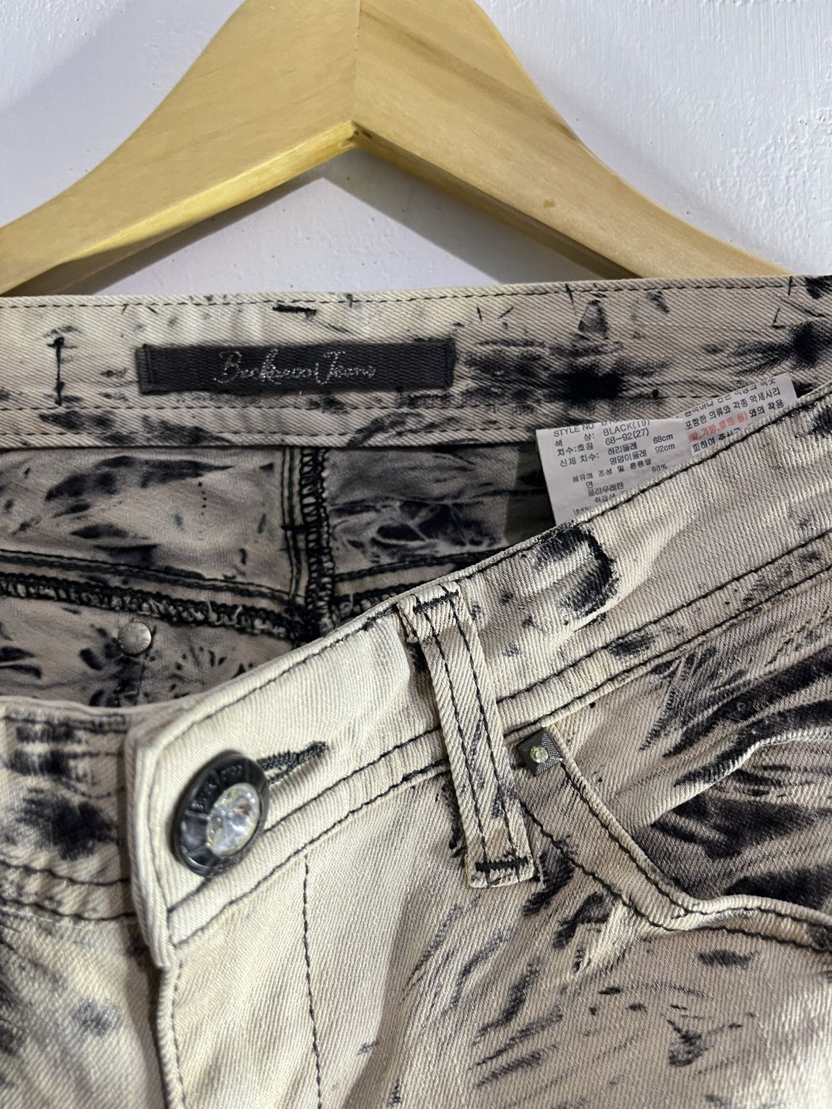 Le Grande Bleu (L.G.B.) 2000s Buckaroo studed distressed skinny crazy jeans Size US 28 / EU 44 - 7 Thumbnail