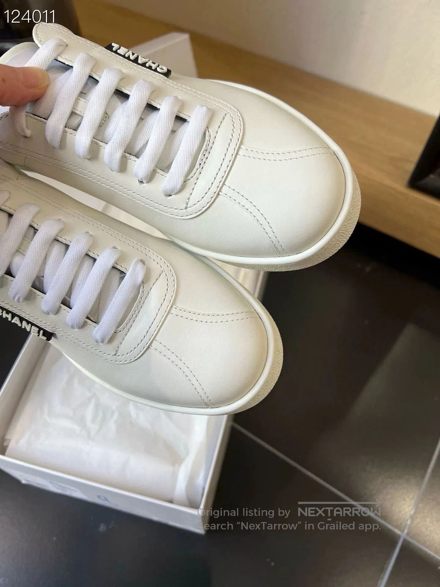 Chanel Chanel Staff White Sneakers. Size US 6.5 / IT 36.5 - 3 Thumbnail