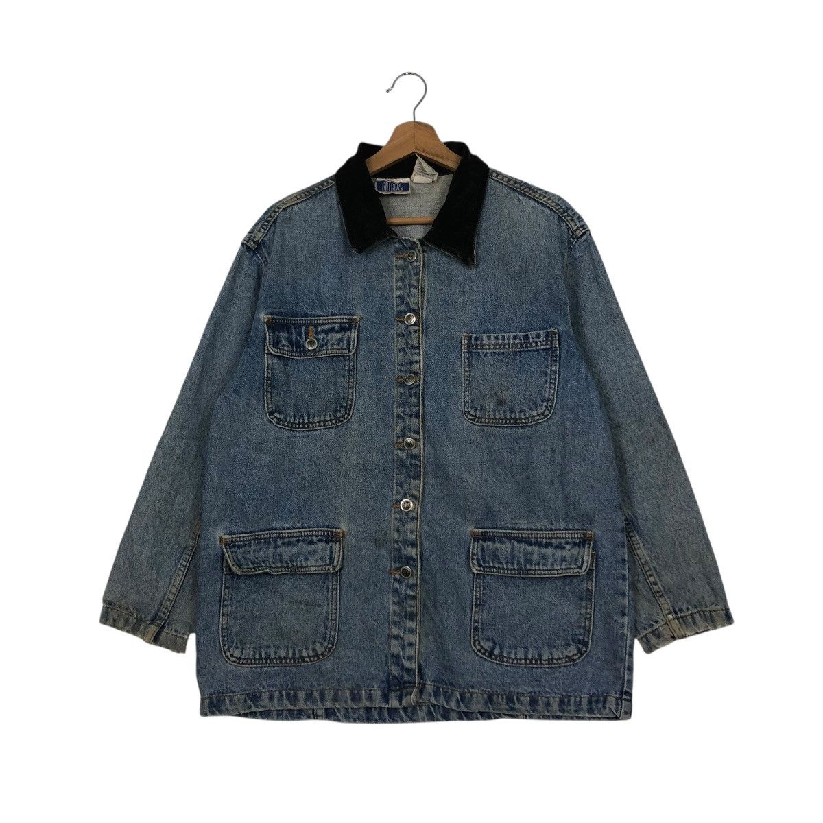 Japanese Brand 🔥VINTAGE CHORE DENIM WORK JACKET BILLBLASS ISSEY MIYAKE Size US M / EU 48-50 / 2 - 3 Thumbnail